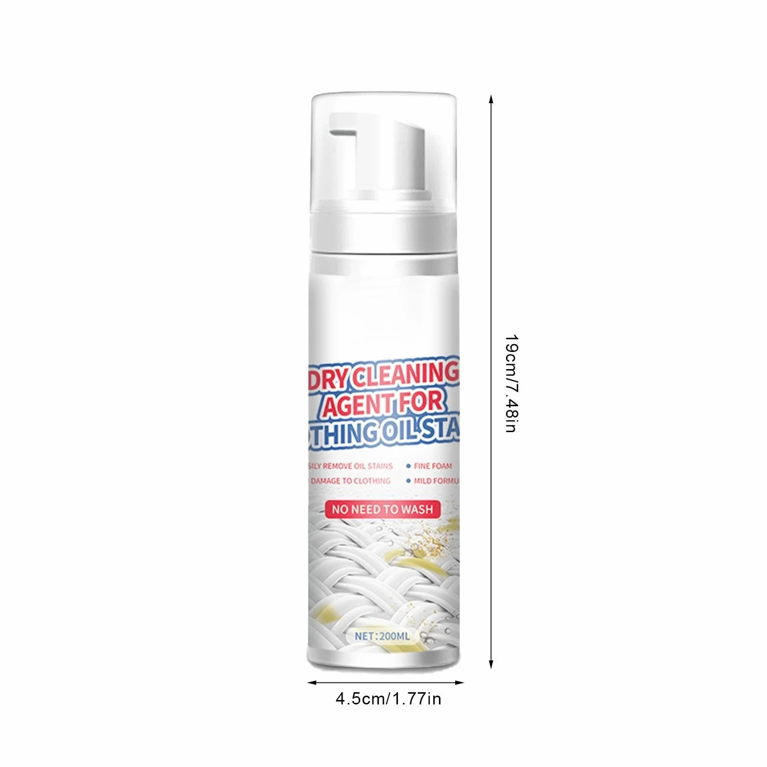 Dry Stain Remover for Clothes Laundry Cleaning Fluid Food Drink Oil Stains