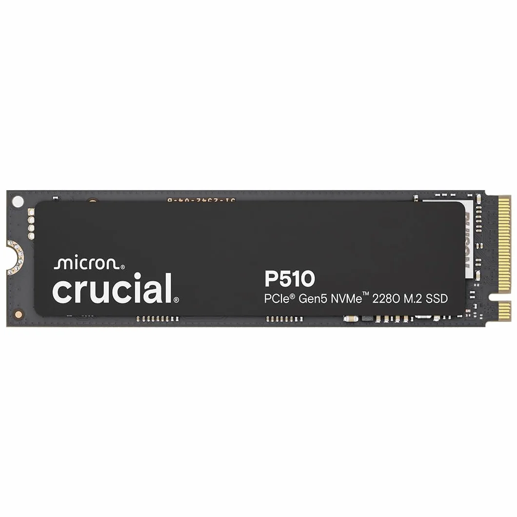 Crucial P510 SSD 2TB PCIe 5.0 x4 Gen5 NVMe M.2 , Velocità fino a 10.000 MB/s, Lettura, 8.700 MB/s in Scrittura, Compatibile con Notebook e PC Desktop, TLC NAND, Hard Disk Interno - CT2000P510SSD8-01