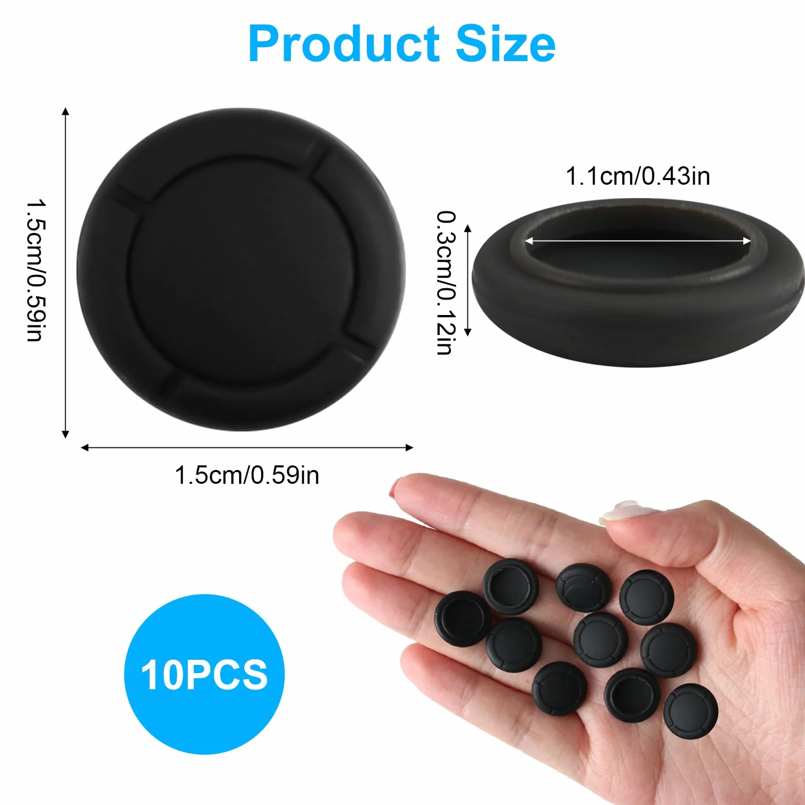 5 paia di tappi joystick in silicone per Nintendo Switch/Lite/OLED Thumb Grip Analogico Stick Cover per Pollice Manici di Protezione Controllore di Ricambio Caps Protezione Comfort Gaming Nero