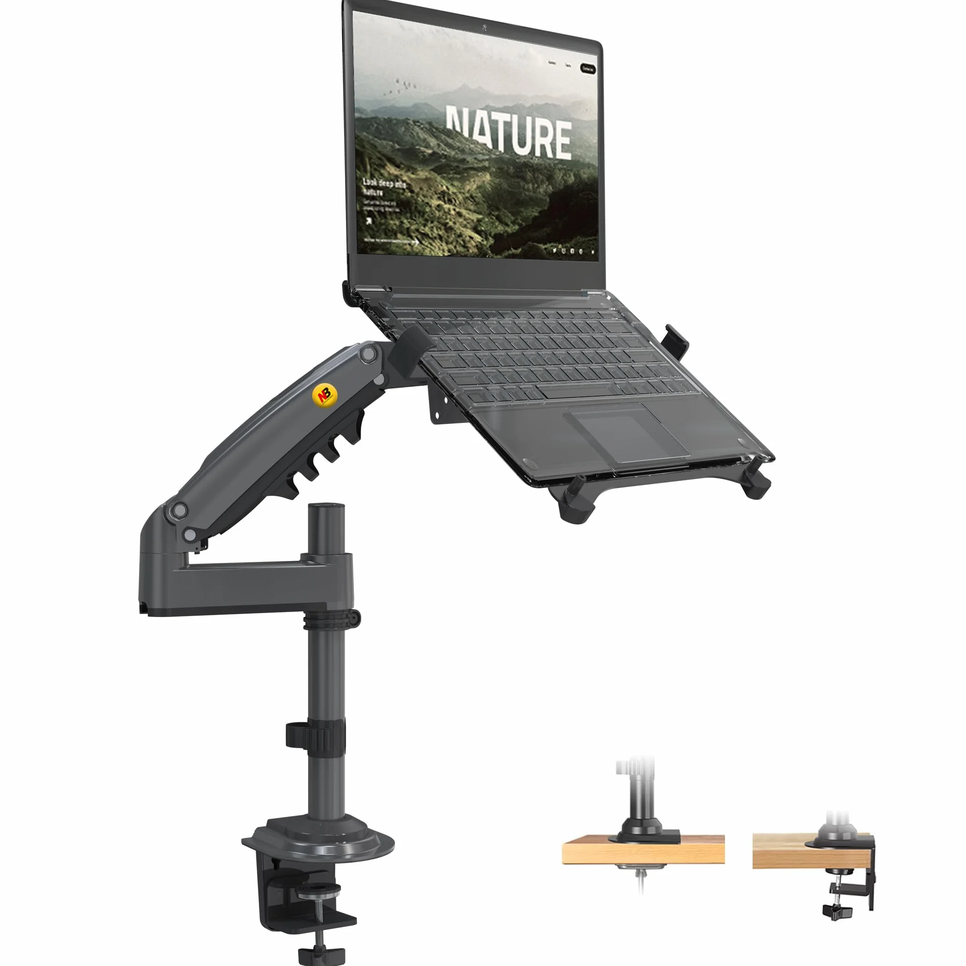 NB North Bayou Supporto Laptop & Supporto per Monitor, per Notebook da 13-17'' e Monitor da 17-32 Pollici, Carico Massimo 9 kg VESA 75/100 mm H100-FP