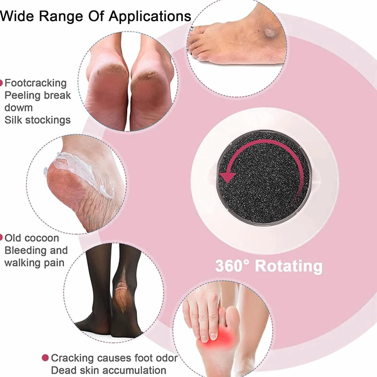 Strumento per Pedicure Carta Vetrata Disco Abrasivo per Pelle Morta Dura Tacco Screpolato