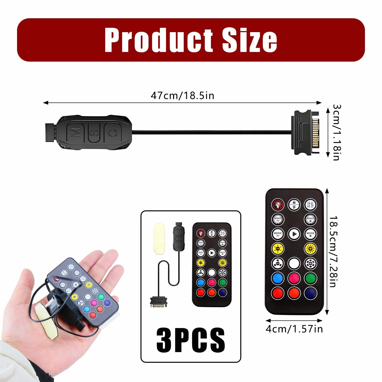 Controller ARGB Binghe 5V-3 pin con telecomando a 14 tasti per ventole PC e strisce LED