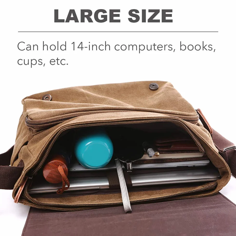 Borsa a Spalla Messaggero per Uomo Tela Laptop Cross-corpo Ventiquattrore Cartella