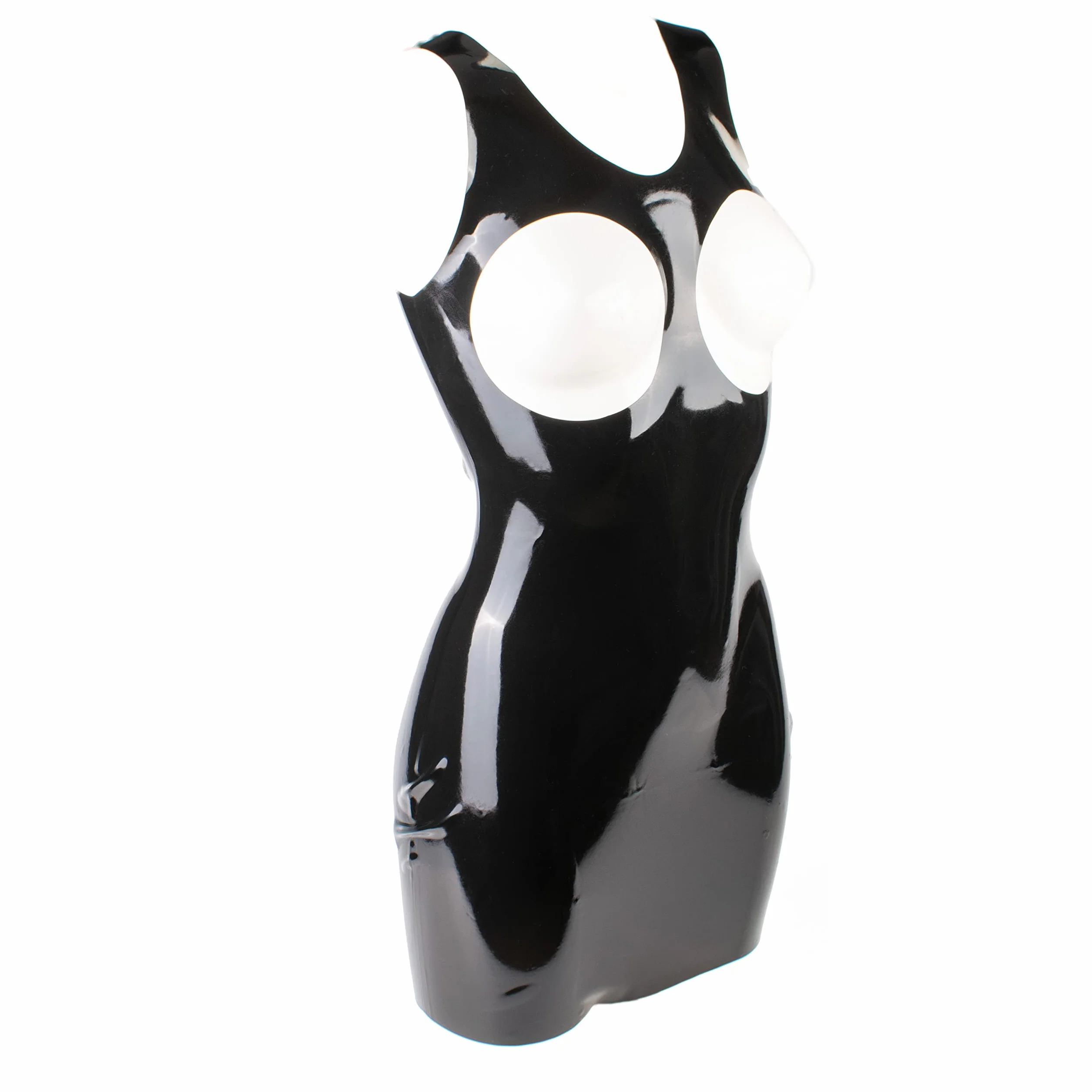 Rubberfashion Vestito in Lattice Mini Corto Senza Maniche con Spalline Sexy per Donne
