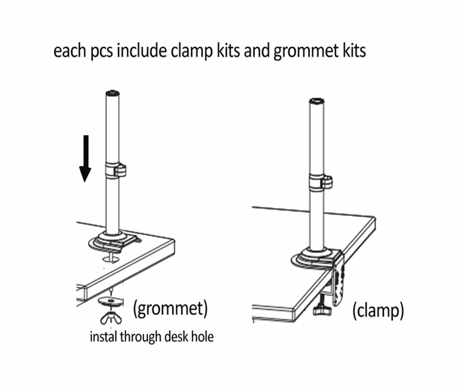 Supporto da Tavolo H180 per Doppio Monitor da 17-27 Pollici, con Molla A Gas E Movimento Completo, Supporto per TV LCD, Portata 2-9 kg, Supporto A Doppio Braccio con Morsetto，2 9kg White