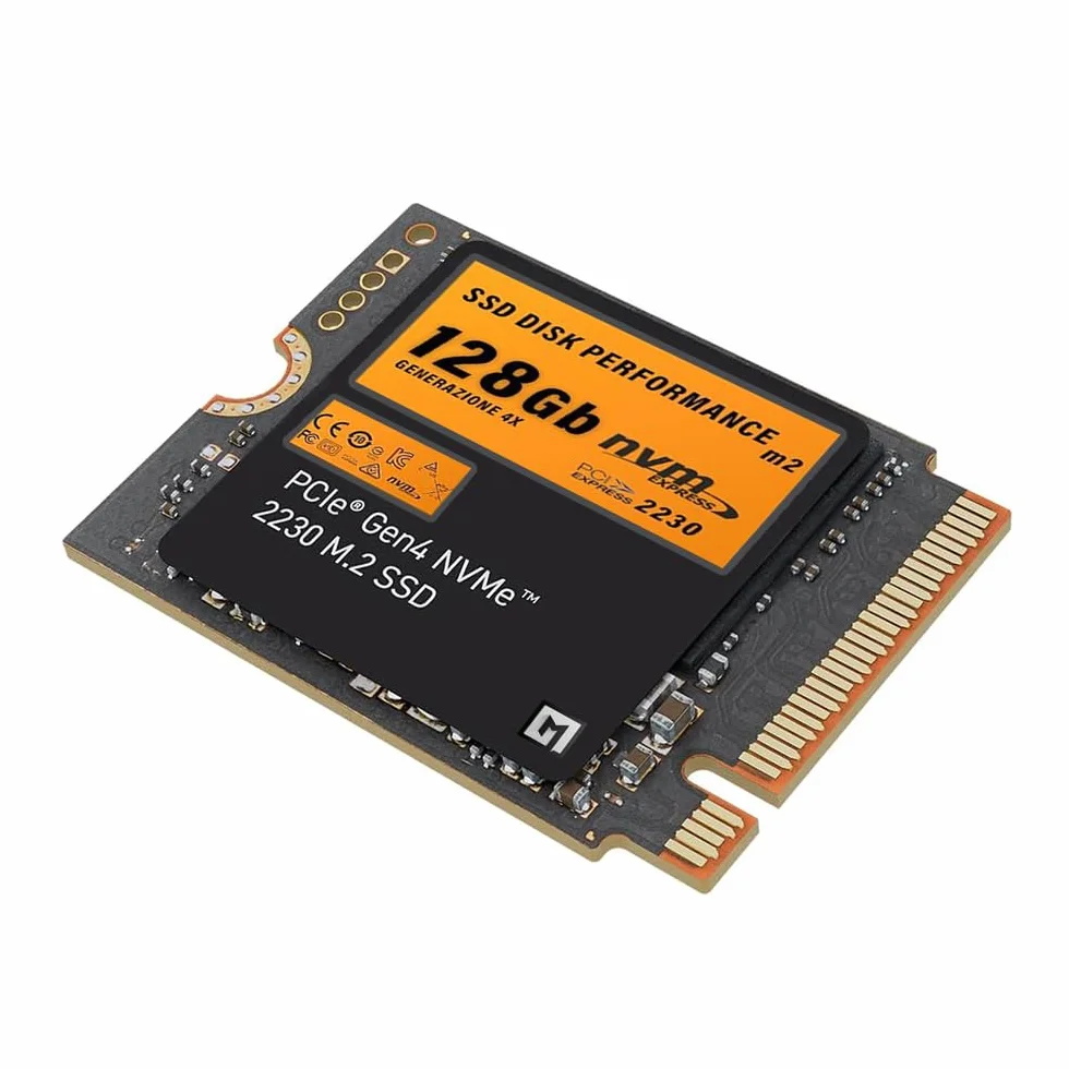 SSD PCIe NVMe Gen 4x4 da 128Gb M2 2230, Unità a Stato Solido Interna, include adattatore per slot 2280, alta velocità di trasferimento dati, solo per uso professionale, garanzia Italia