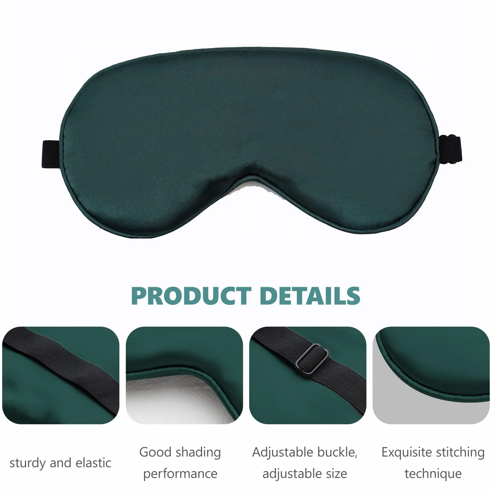 Maschera per Dormire in Seta, 4 Pezzi Benda Occhi Blocca Luce per Viaggio e Sonno