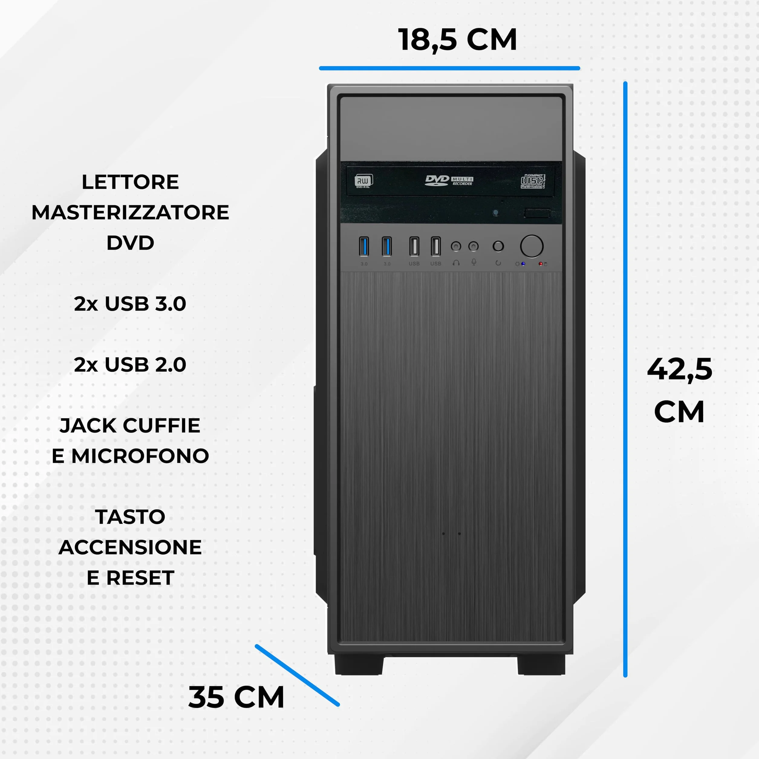 Pc fisso 24 CORE - RAM 64GB - DOPPIO PROCESSORE XEON - ssd 1tb - scheda video AMD RX580 8GB - WiFi Bluetooth - Windows 11 PRO + office - Workstation server computer - DVD - meglio di i7 e i9! NUOVO