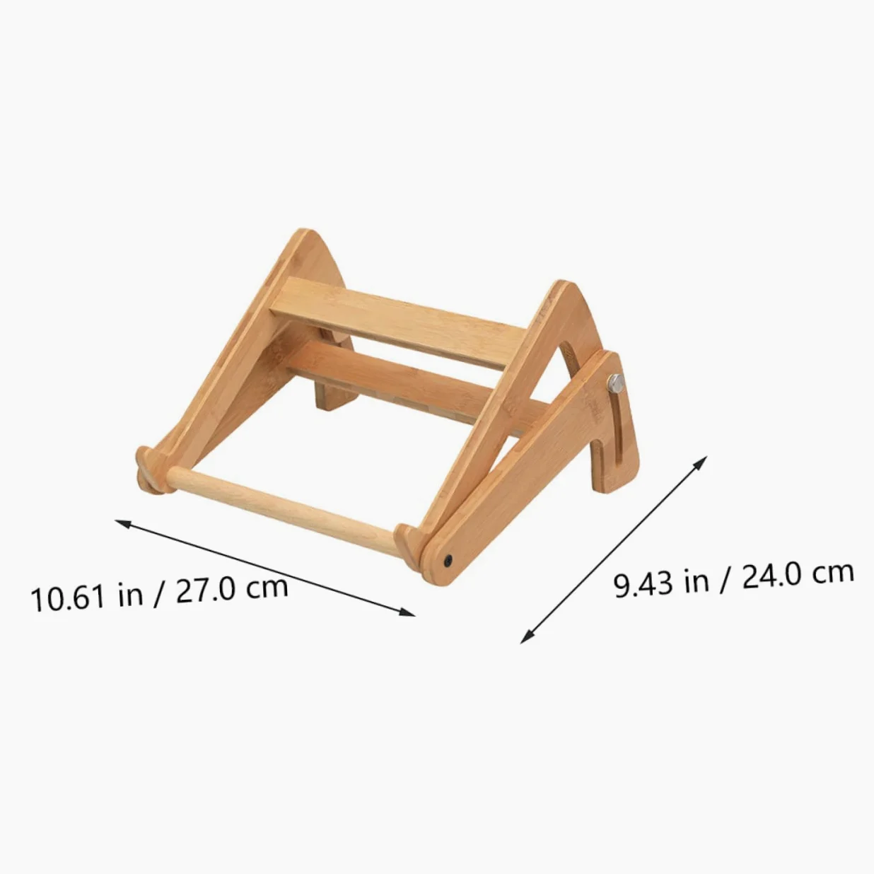 Supporto Altezza Cavo Angoli Design Regolabile Arrotondati, Computer Portatile, in Legno Beige Scrivania, per Laptop, per Ufficio e Casa