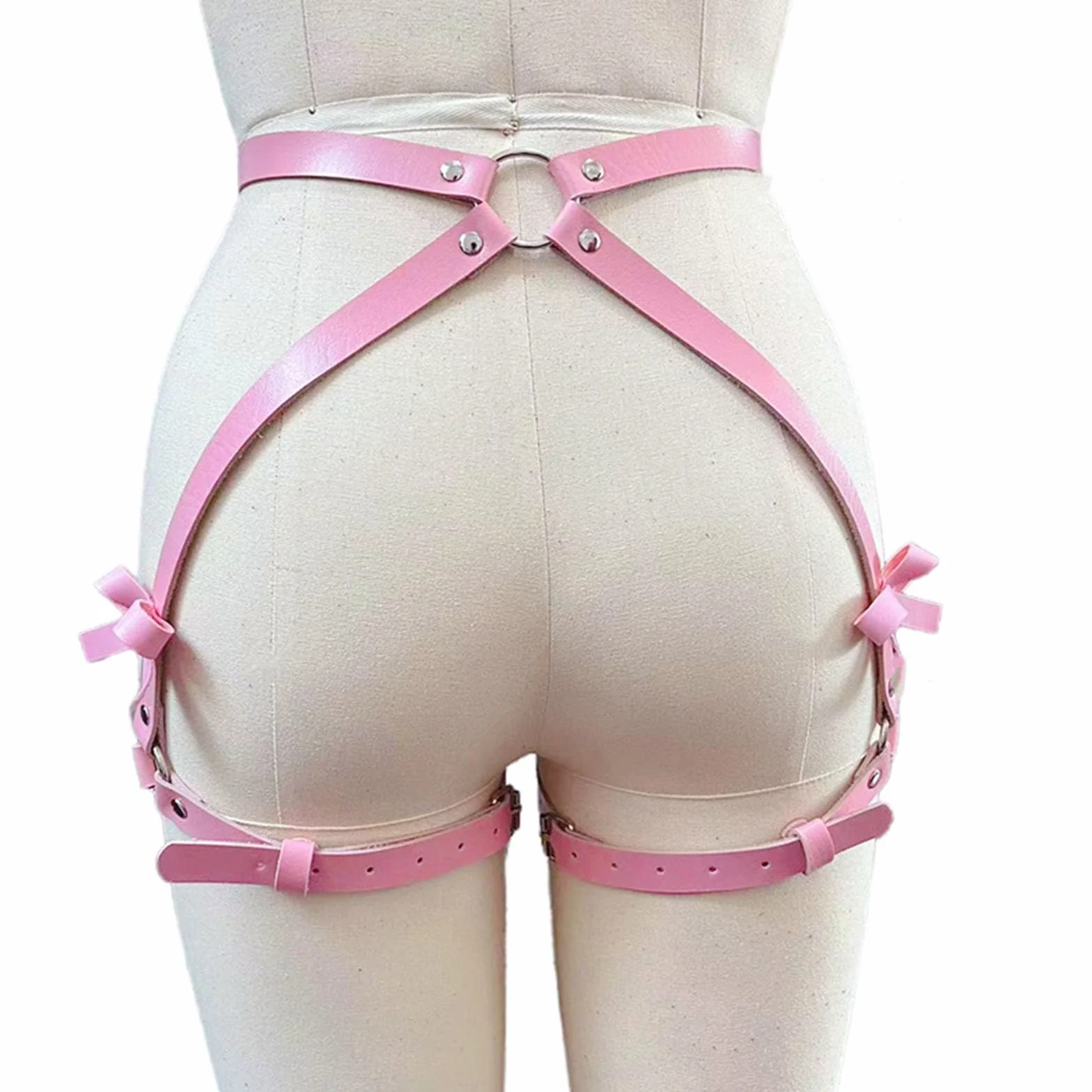 Imbracatura per corpo punk da donna Lingerie per gamba Giarrettiere Gabbia Onda Accessorio di carnevale