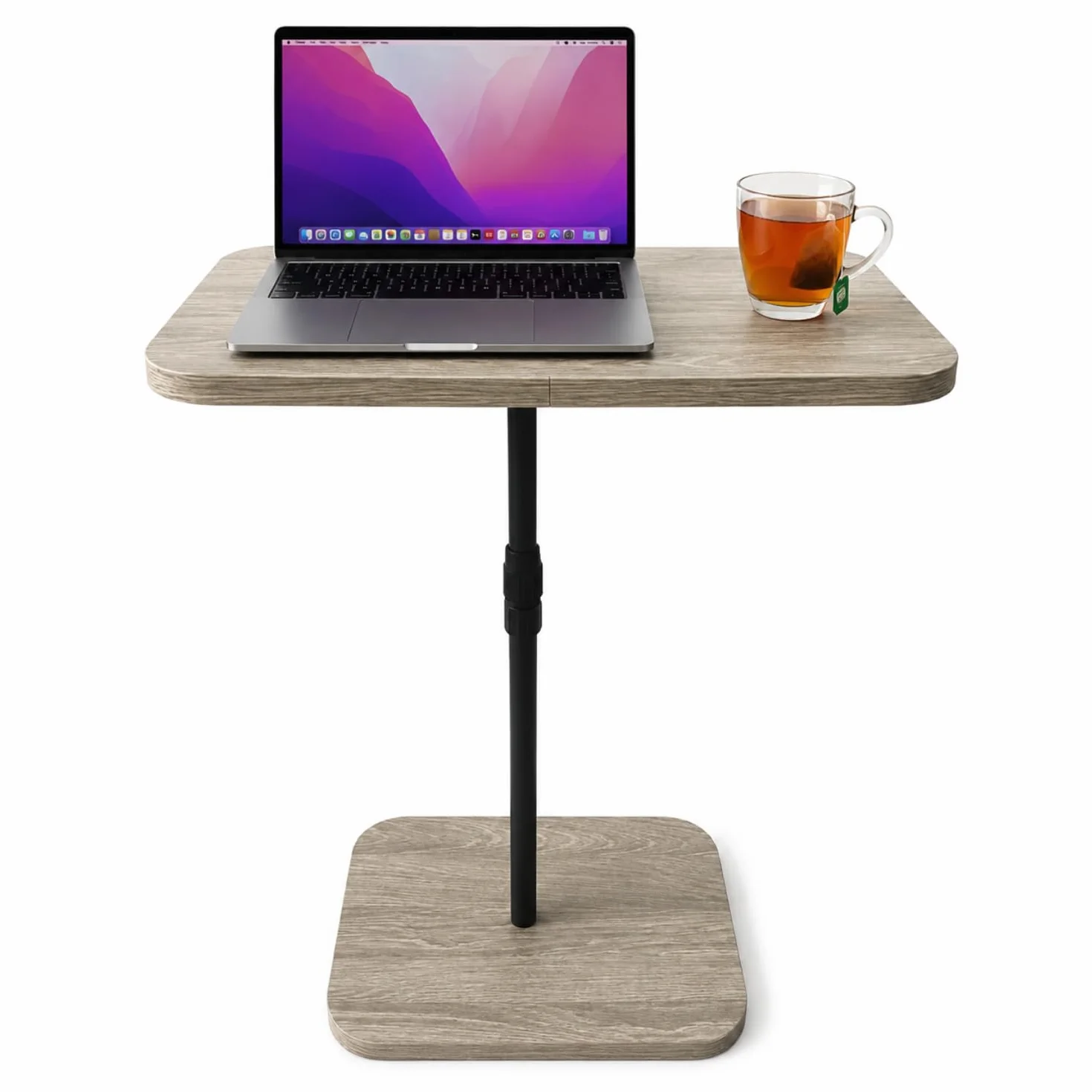 PALUPLUS Tavolino per Divano in Legno MDF, Misura 45x29 cm e Altezza Regolabile 48-80 cm, Tavolo da studio, Lavoro, Supporto per Laptop, Tavolo Servipranzo Letto, Supporto per Pc -9192F -3,4