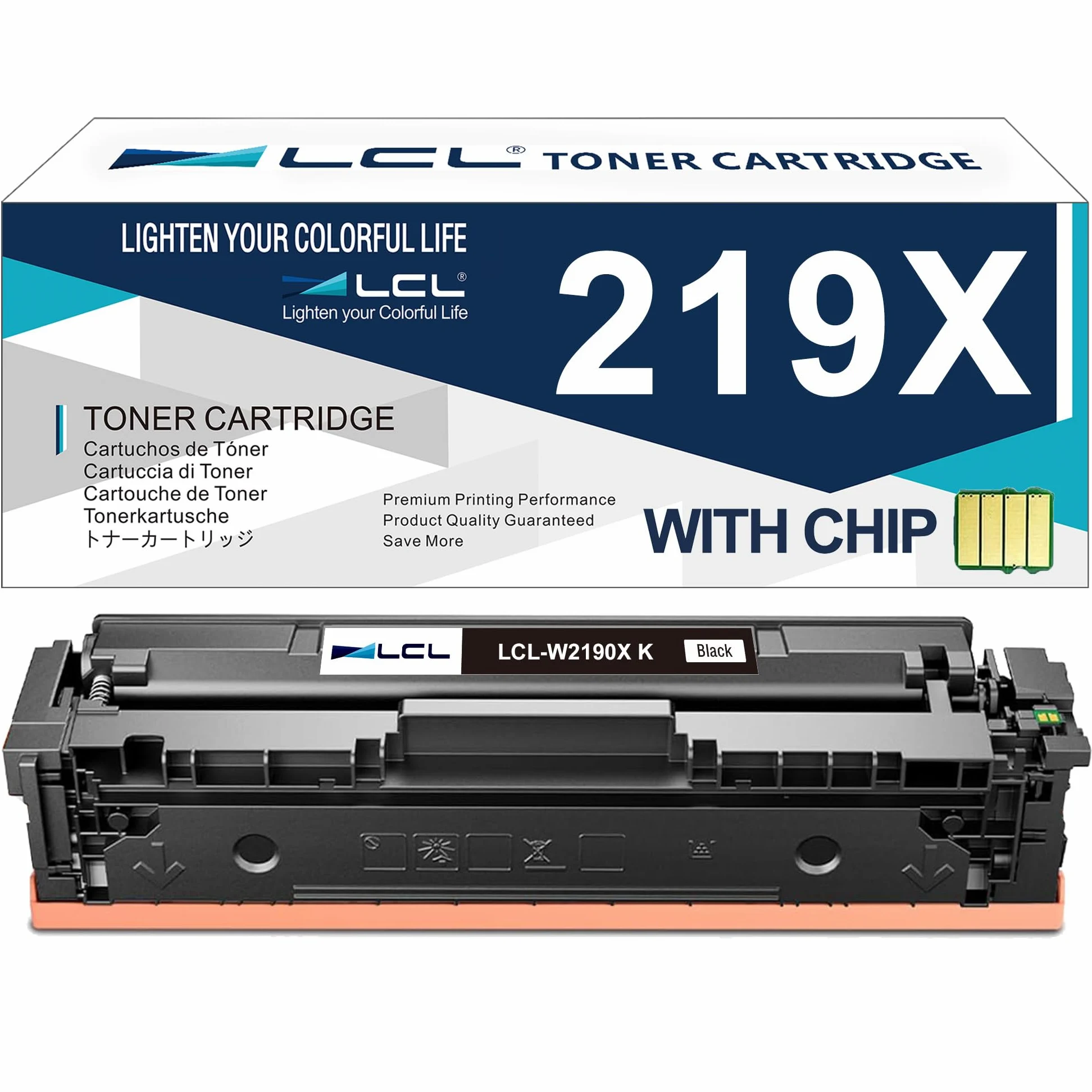 LCL 219X (Con CHIP) Nero Cartucce di Toner Compatibile per HP 219X 219A | W2190X Sostituzione per HP Color LaserJet Pro MFP 3302FDW 3302SDW 3302FDN 3302FDNG 3302FDWG 3302SDWG 3202DW 3202DN(1-Pack)