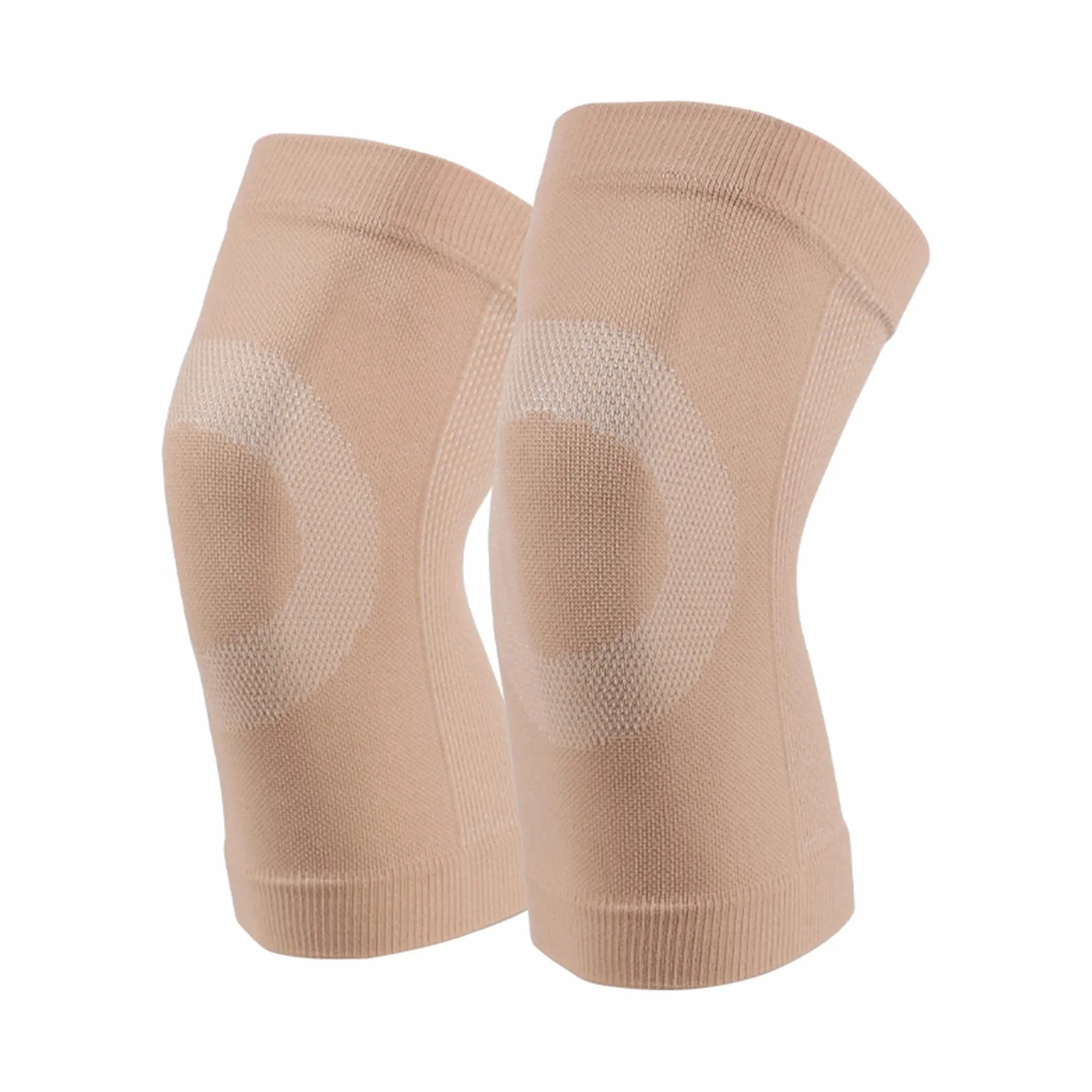 Tutore Ginocchio Elastico Compressione Sportiva per Dolori Articolari, Artrite, ACL, Recupero Lesioni, Corsa 2 Pezzi (M, Beige)