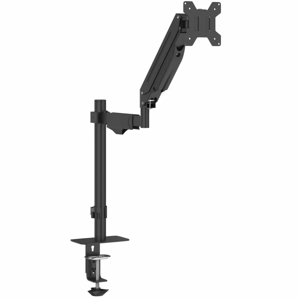 Braccio singolo per monitor da 27 pollici, molla a gas, portata 10 kg, regolabile in altezza, VESA 75 x 75, 100 x 100, nero