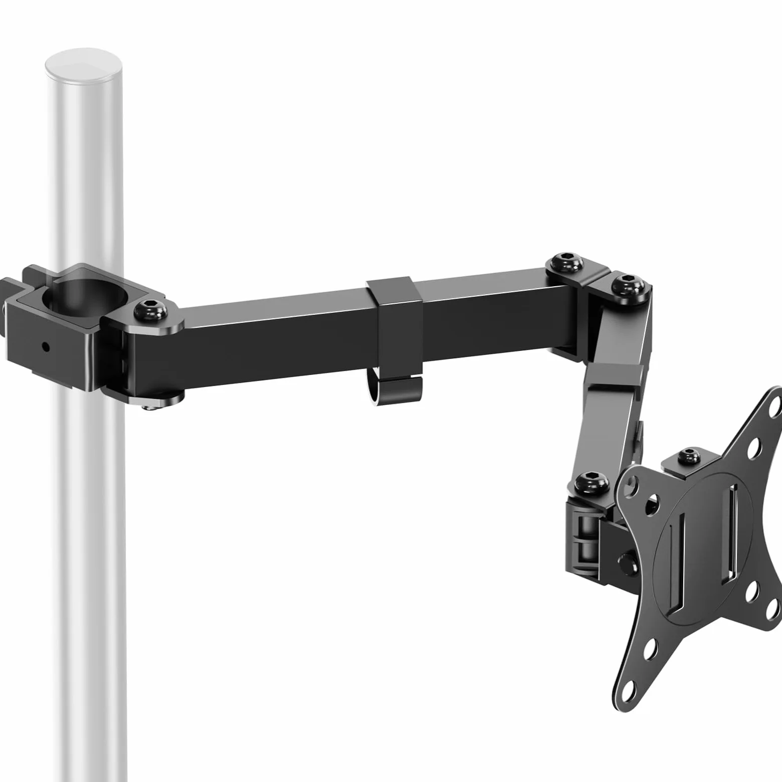 PUTORSEN Braccio singolo per monitor da 17-32" per supporto da scrivania, braccio per monitor completamente regolabile per 1 schermo, carico massimo 19,8 bs, VESA 75 x 75 mm e 100 x 100 mm, nero