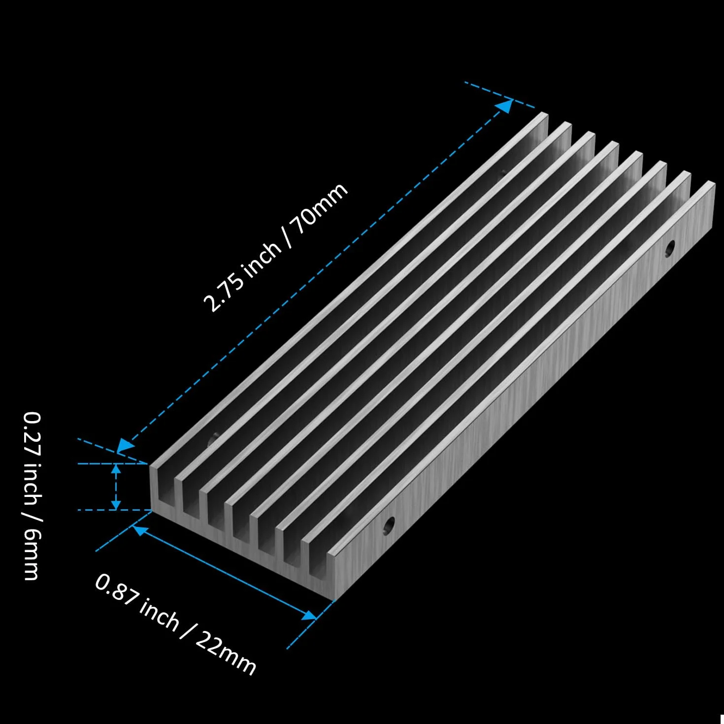 GLOTRENDS M.2 Dissipatore di calore con viti M.2 e cuscinetti termici per SSD M.2 a chip singolo/doppio lato, installazione su PC/PS5/PS5 Slim (2 confezioni)