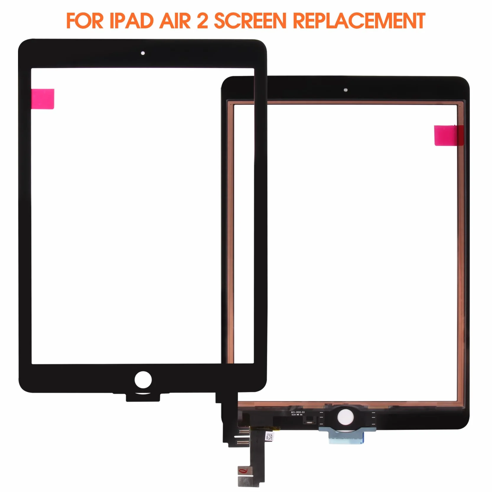 Schermo per iPad Air 2 9.7 A1566 A1567 Touch Screen per iPad Air 2nd Generazione Digitalizzatore Vetro Sensori Schermo Sostituzione Kit (nero)