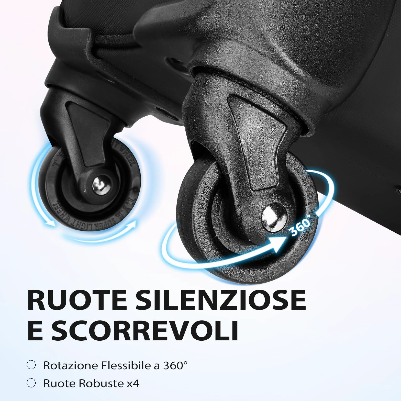 Ytonet Business Trolley 4 Ruote Piroettanti Valigetta Laptop 17,3 Pollici Valigia Pilota Tasca Organizzatore Chiusura Combinazione Nero
