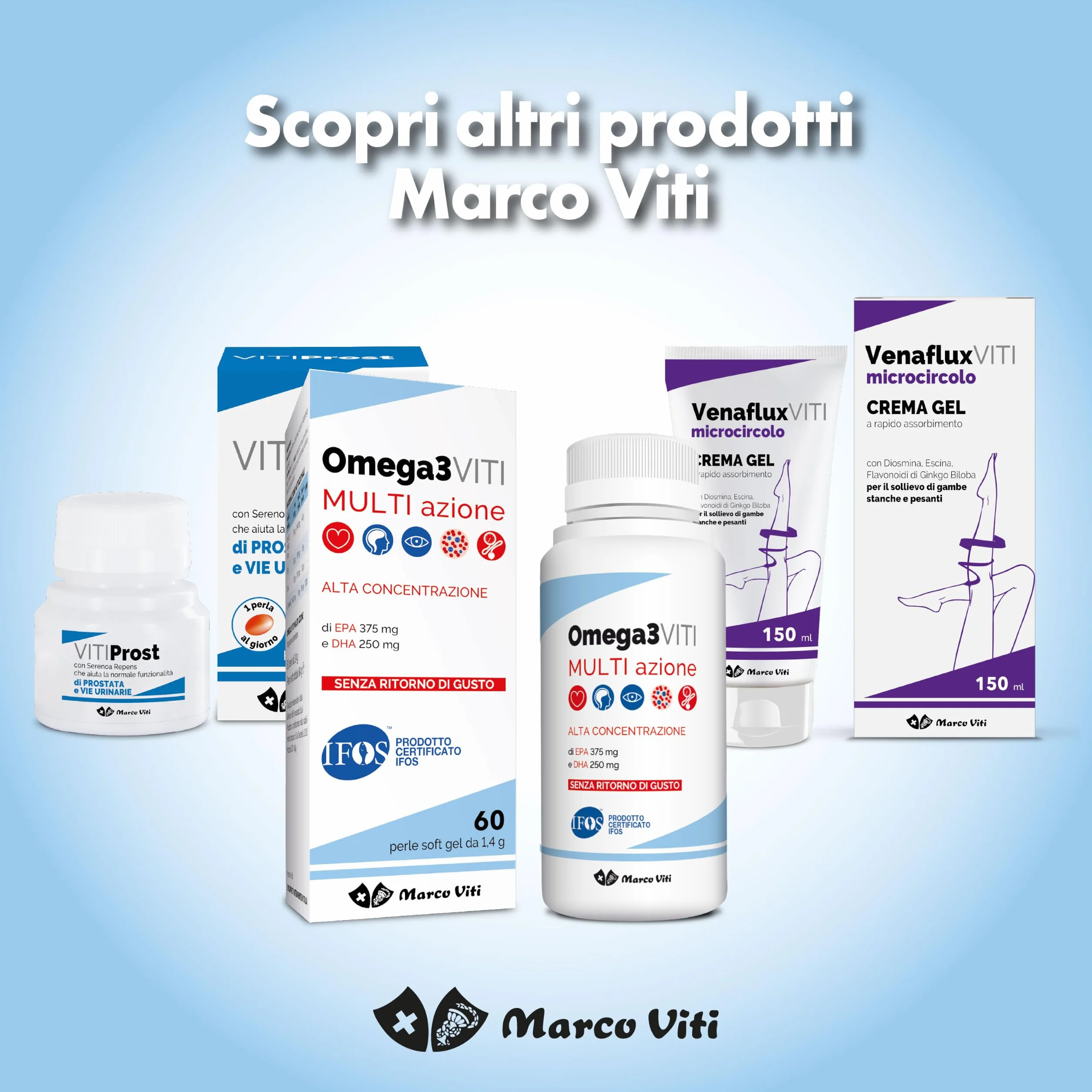 Omega3 Viti Tripla Azione Integratore Omega-3 60 Capsule 700 mg Cuore Cervello Vista