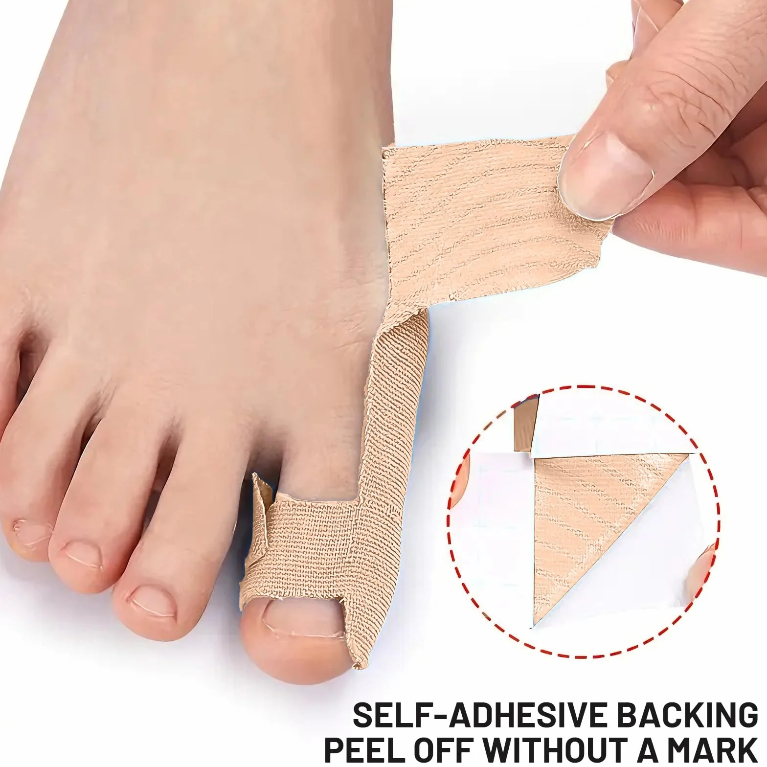 Kinesio Tape Alluce Valgo Pretagliato Traspirante Nero+Carne 20 pcs