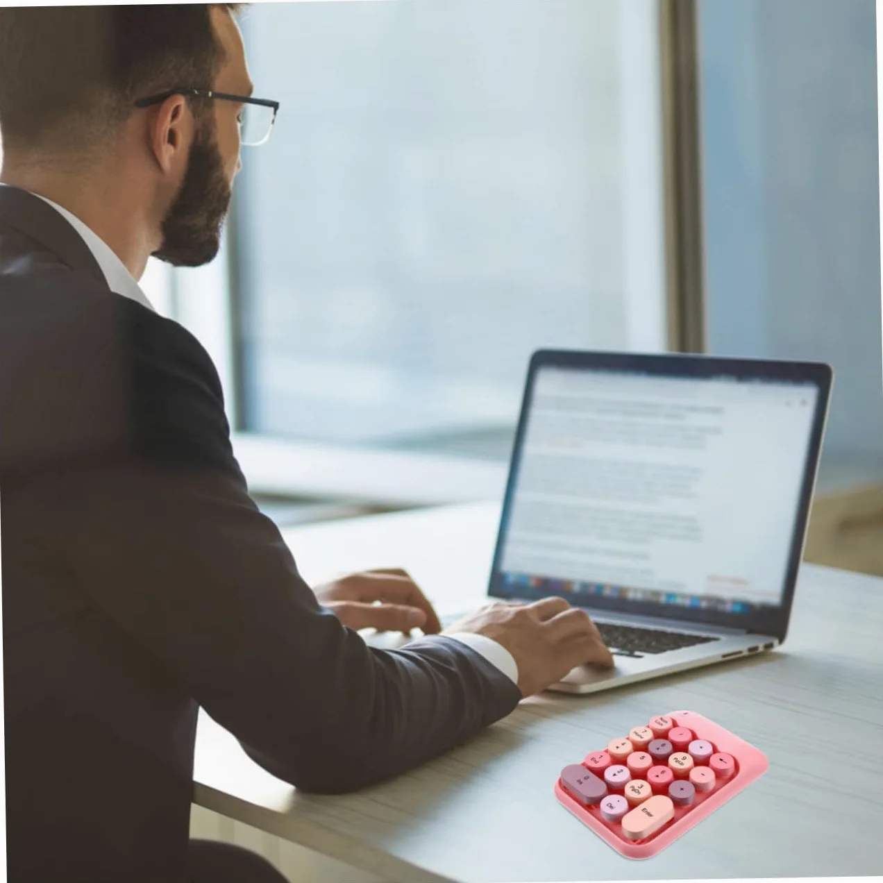 jojofuny Tastierino Numerico Wireless 2. 4g Rosa in ABS, Mini Tastierino | Tastierino Numerico Wireless 18 Tasti Indipendenti, Tasto Backspace, Portatile, per Notebook e Moduli Finanziari