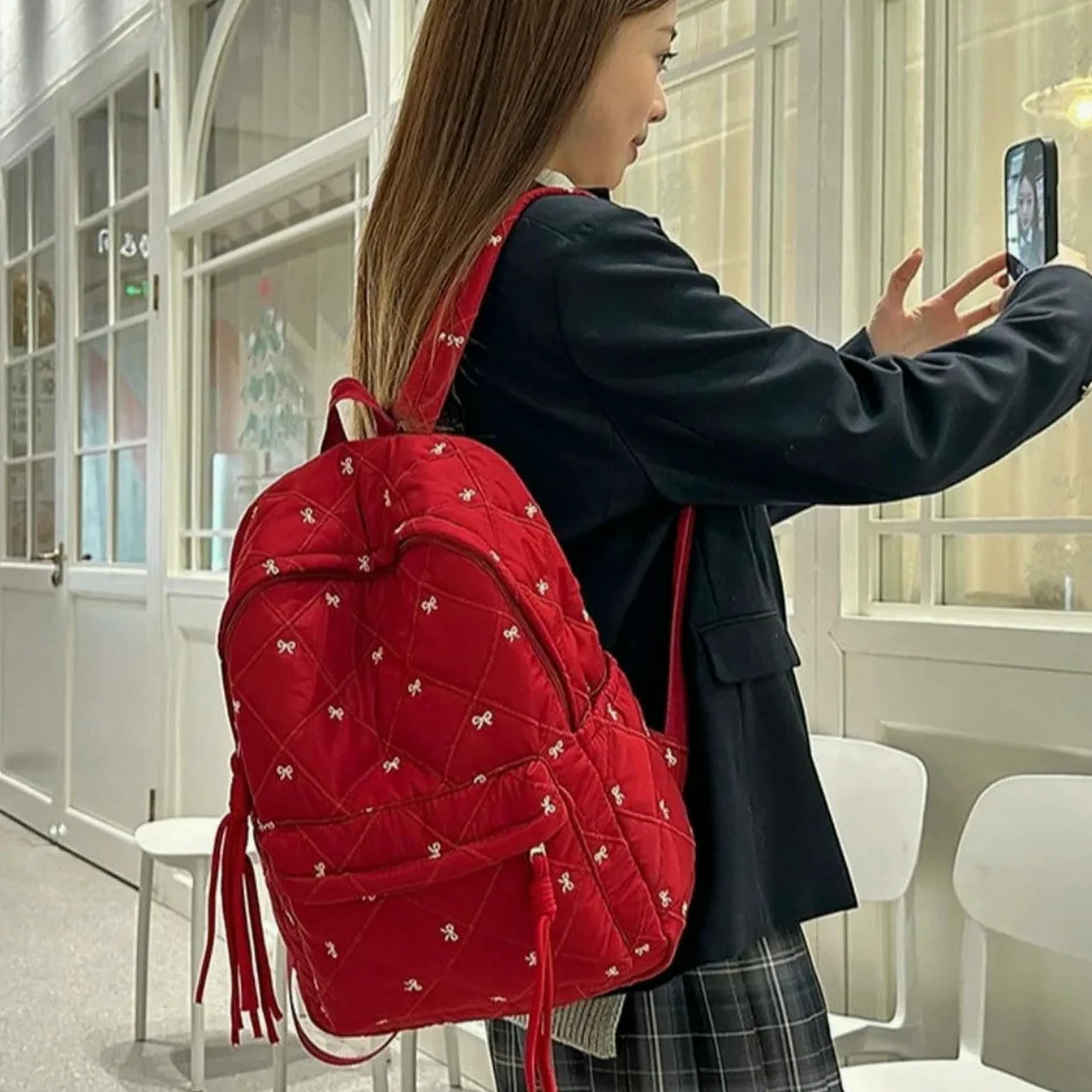 Zaino per La Scuola di Grande capacità Leggero Studenti Borsa Laptop Libri da Viaggio-Rosso