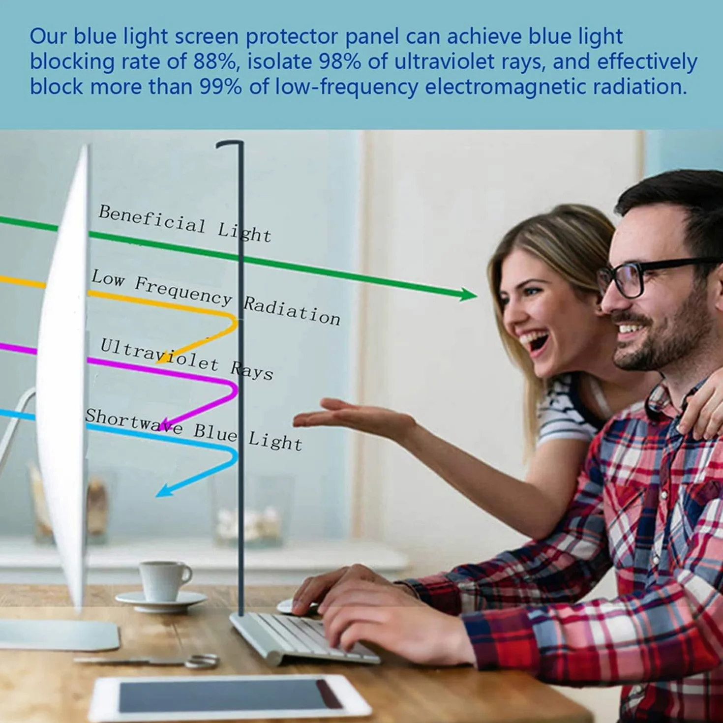 ALXDR Filtro Schermo Anti Luce Blu per Monitor da 24"(per 23" - 24"Misurati in Diagonale 16: 9/16: 10)