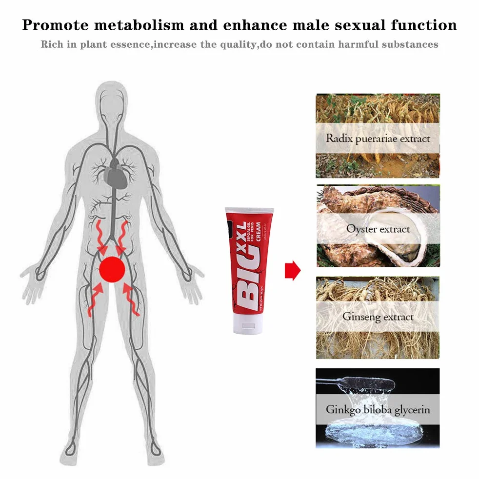 Crema per l'ingrandimento del pene XXL 50ml per uomo