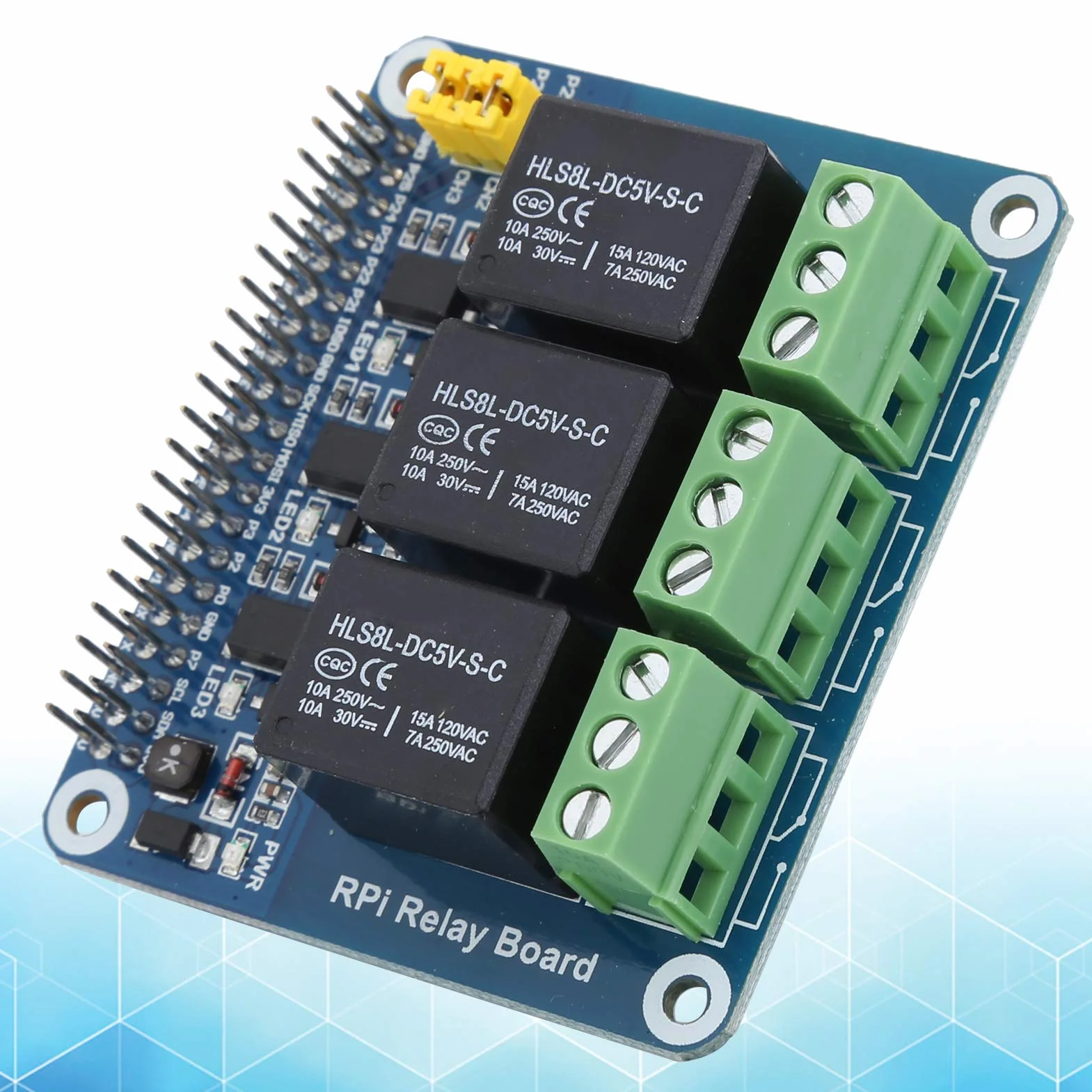 Modulo relè a 3 vie adatto per relè Raspberry Pi di alta qualità con indicatore luminoso a relè(Raspberry Pi 3 Relay)