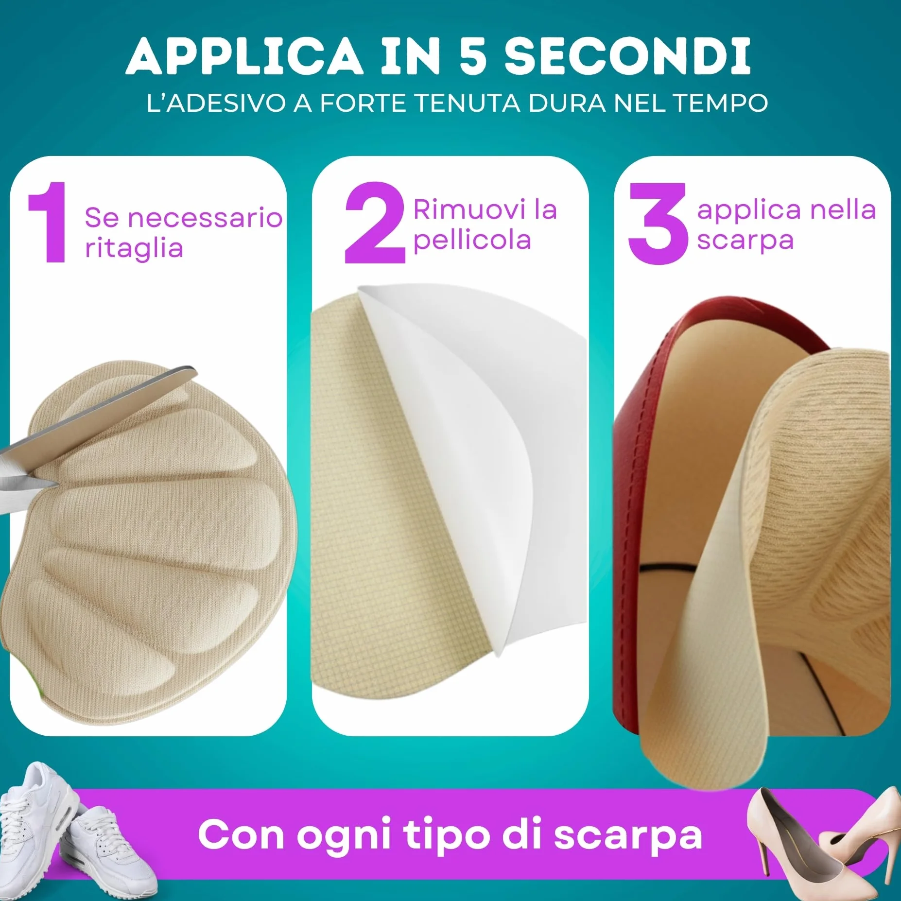 Cuscinetti Tallone Scarpe 12x 6 Paia Assortiti Memory Foam Anti-Vesciche Adesivo Forte 0.5/0.7cm Grigio Nero Beige