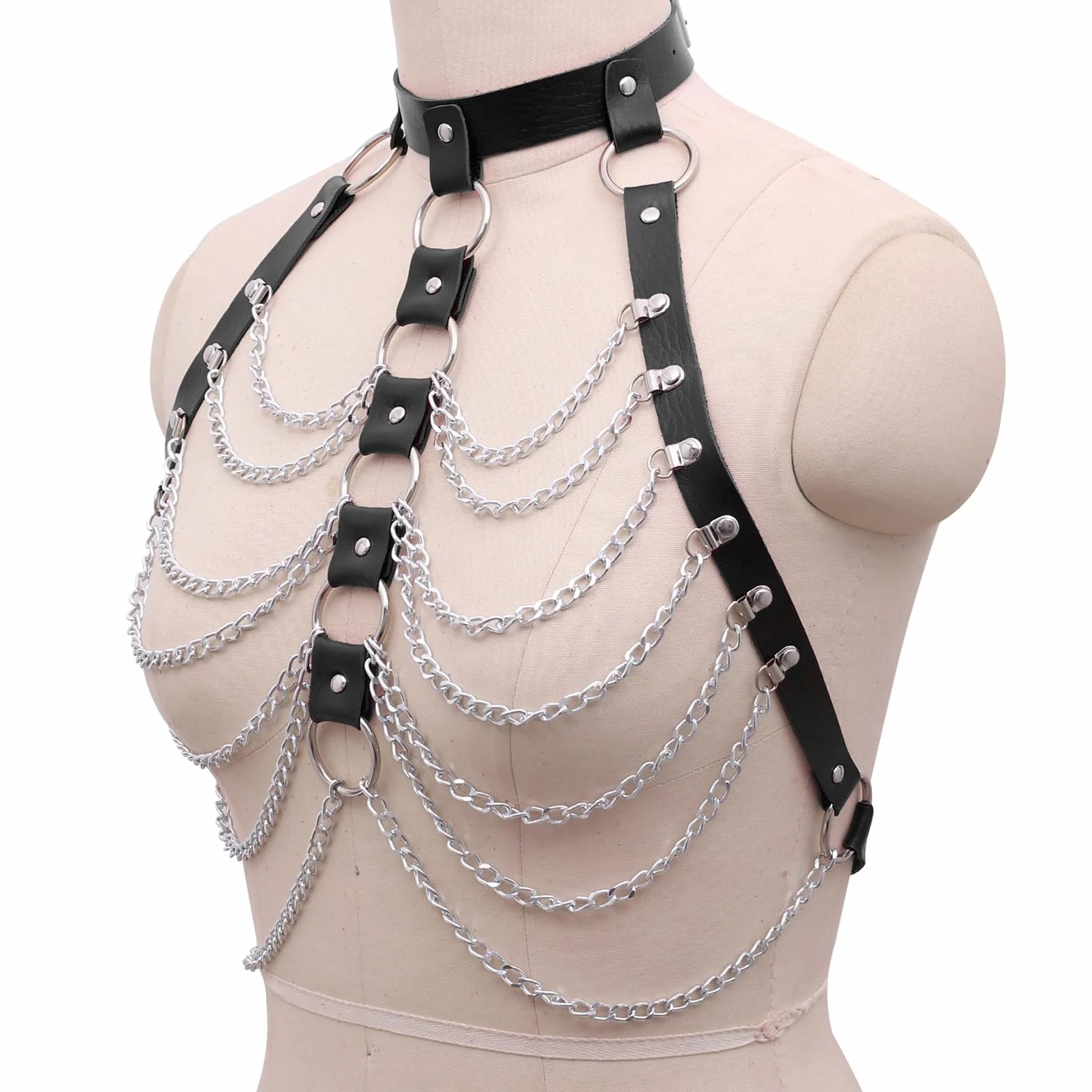 Reggiseno in pelle Cinghia Body Punk Gothic Halloween Accessori