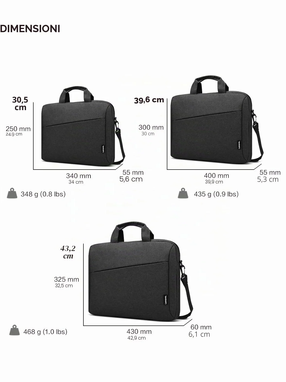 Lenovo Borsa per laptop T210, borsa a tracolla per laptop o tablet, tessuto elegante, resistente e idrorepellente