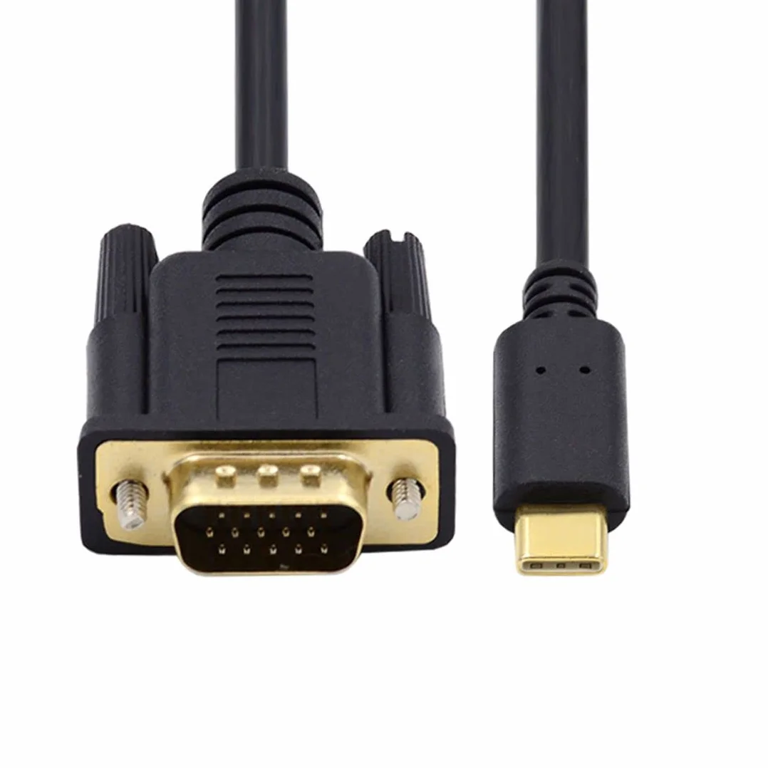 chenyang Cavo da USB C a VGA, da USB 3.1 tipo C a VGA RGB 1080P 60 Hz, cavo monitor per computer portatile, 1,8 m