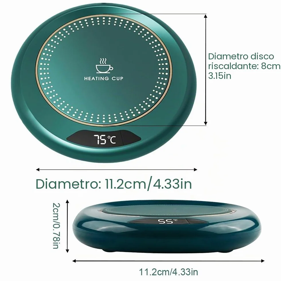 mizikuu Scalda Tazza da Caffè USB, Scalda Bevande Elettrico con 3 Livelli di Temperatura Scaldatazze Caffè con Spegnimento Automatico Sottobicchiere a Temperatura Costante Scaldabagno Intelligente