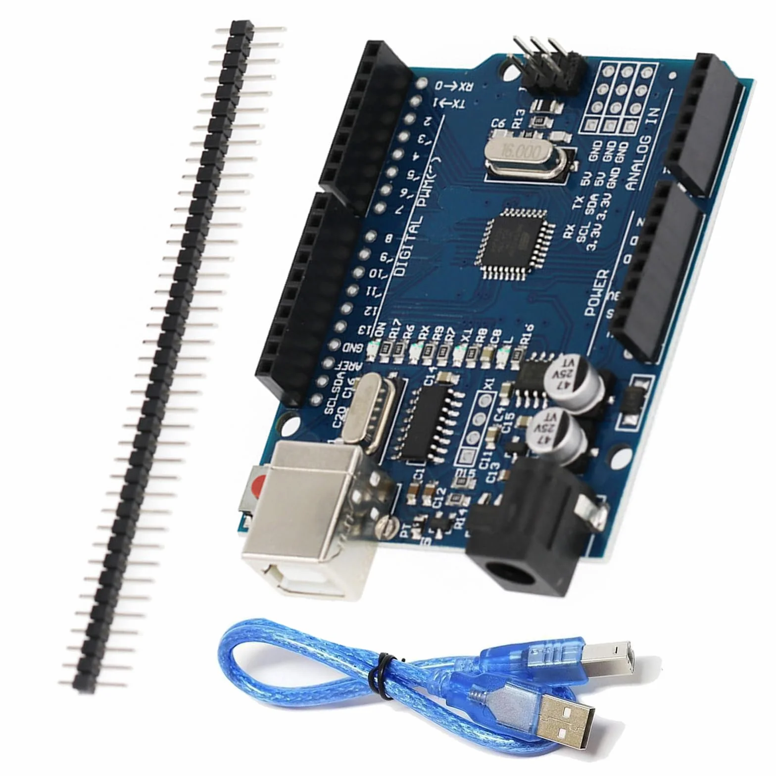 GERUI 2 x schede microcontrollore con cavo USB, A16U2 Compatibile con progetti IDE Arduino Conforme RoHS - incl. cavo USB