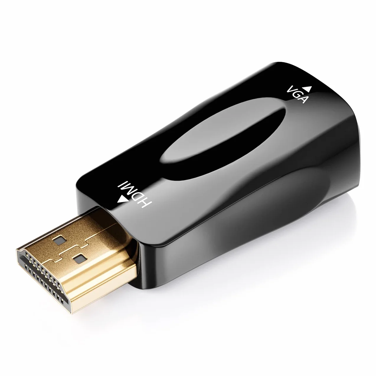 deleyCON Adattatore HDMI a VGA (per monitor VGA/proiettore) computer/laptop/notebook a monitor/proiettore/proiettore (unidirezionale)