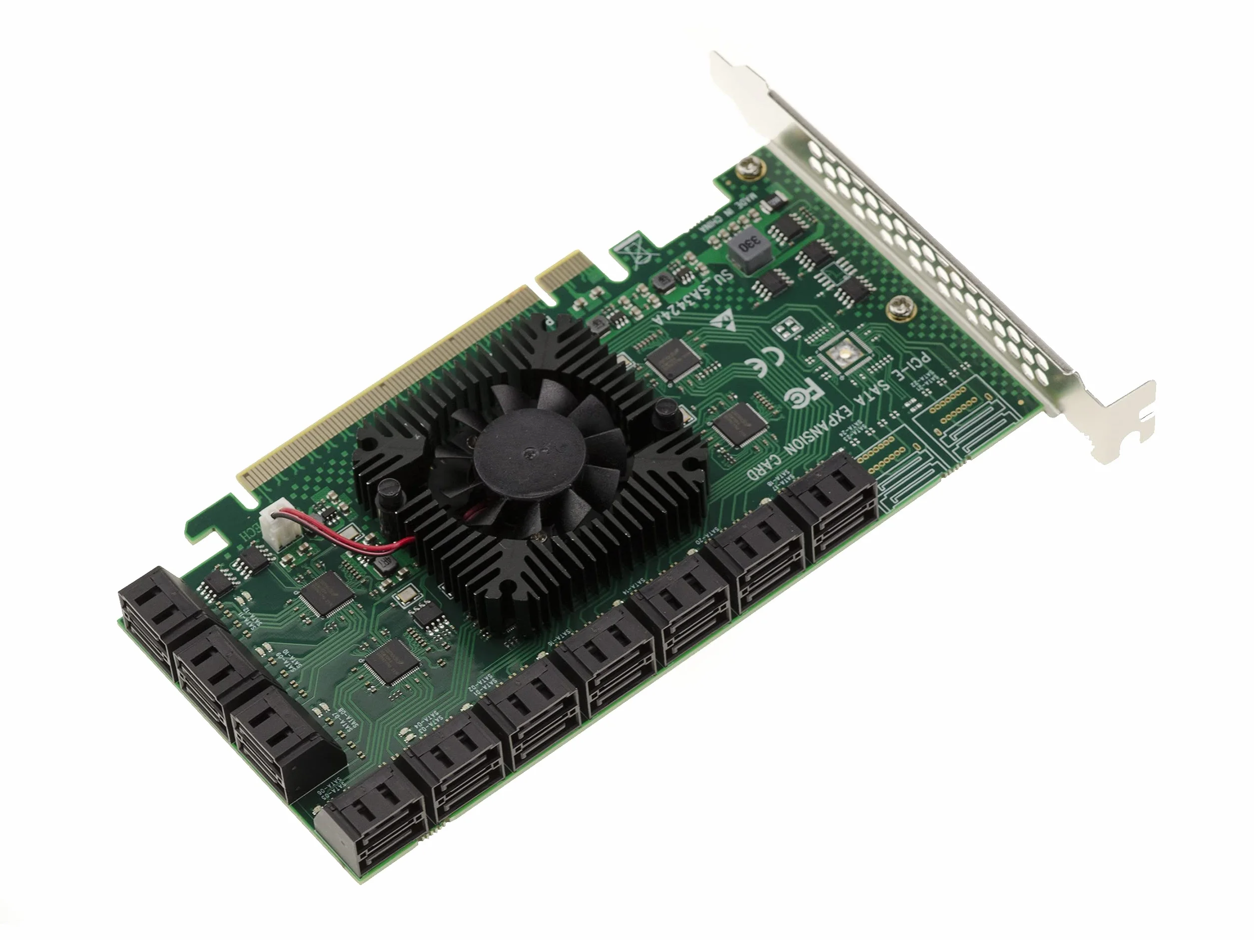 KALEA-INFORMATIQUE Scheda controller PCI Express PCIe 3.0 x16 con 20 porte per dischi rigidi SATA 6G. Chipset ASM1812 e ASM1064.