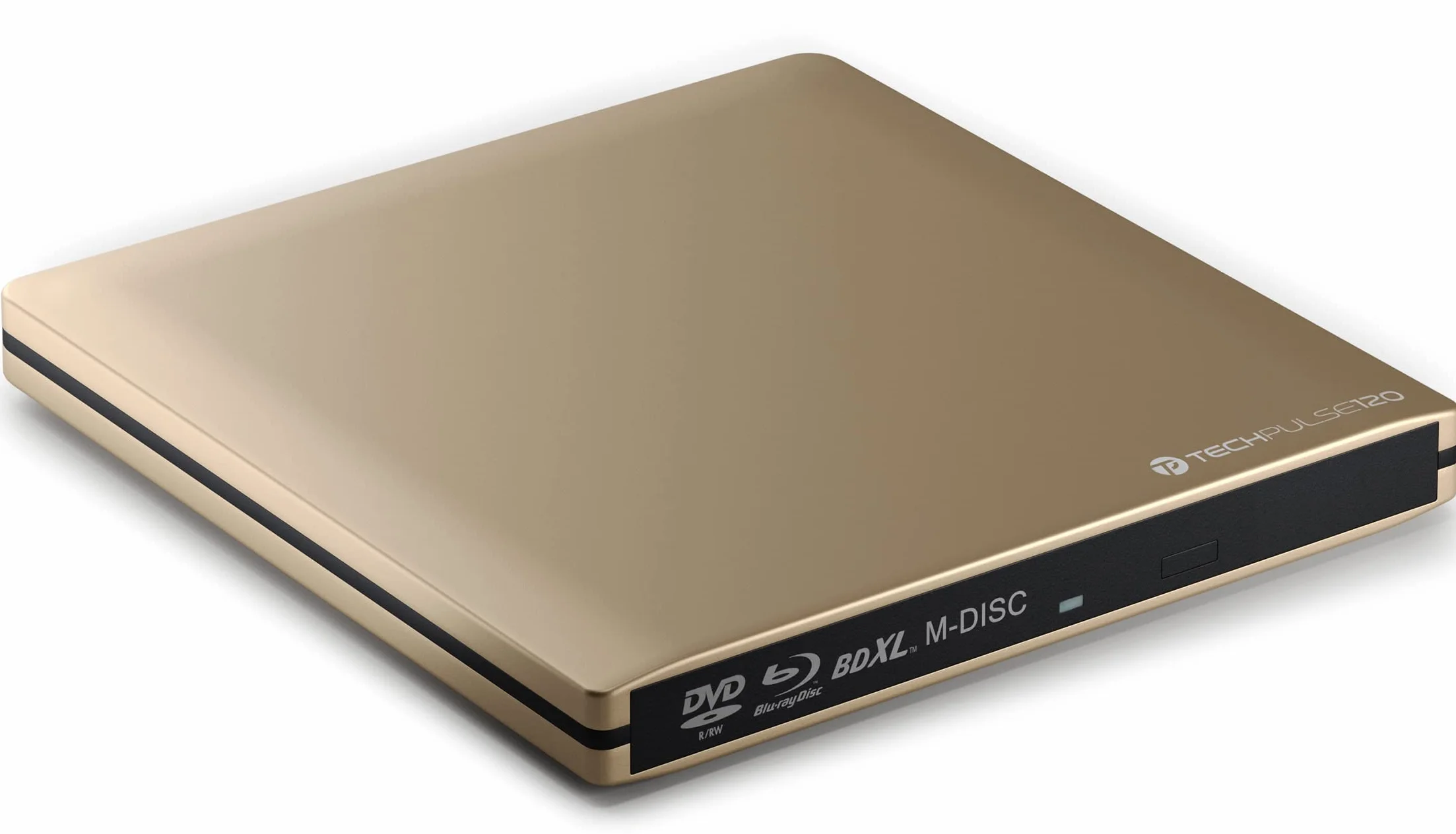 techPulse120 USB 3.0 3D Scrittore Lettore Blu-Ray BD BDXL M-Disc Masterizzatore Esterno Unità Blueray DVD CD Burner CD/DVD Esterna Oro