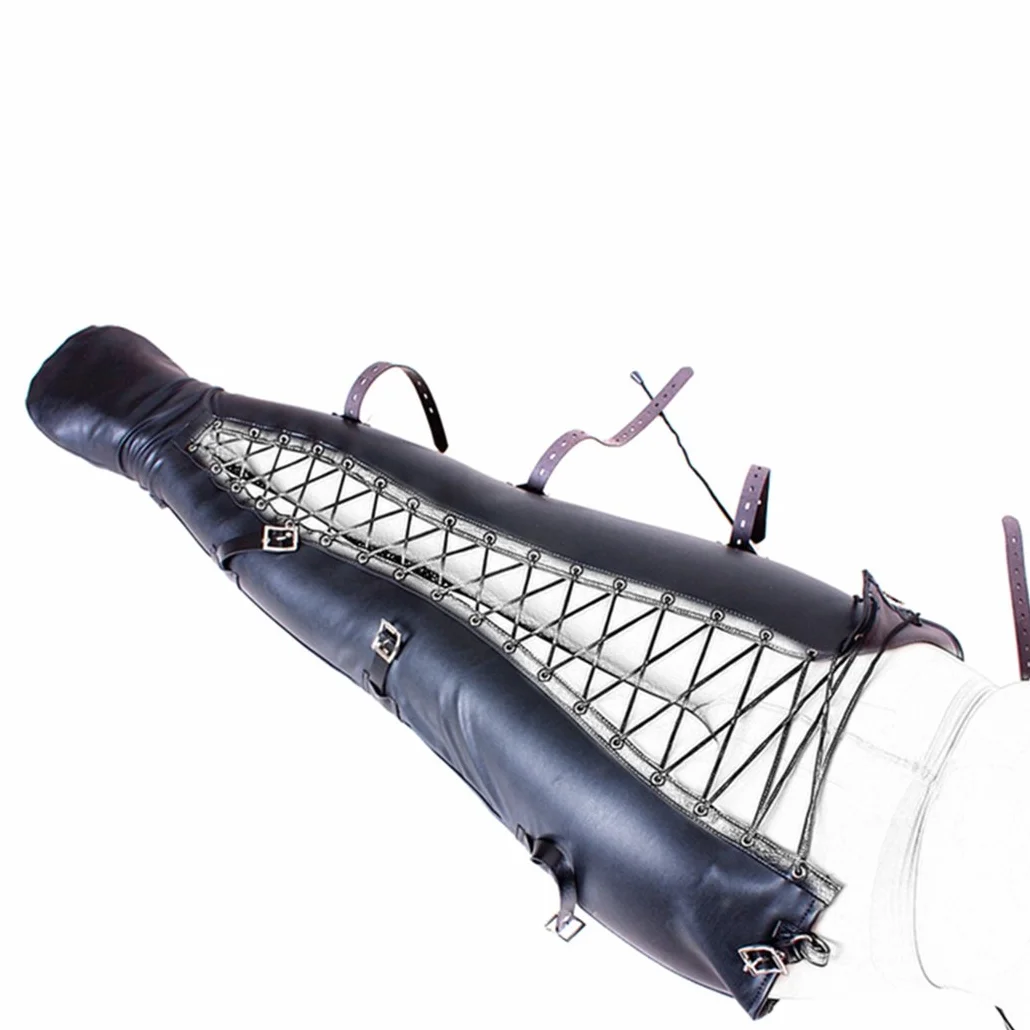 SXOVO Sirena Coda Gambe Legato in Pelle Cinture Bondage Sistema Di Ritenuta SM Fetish Sex Toy (Nero)