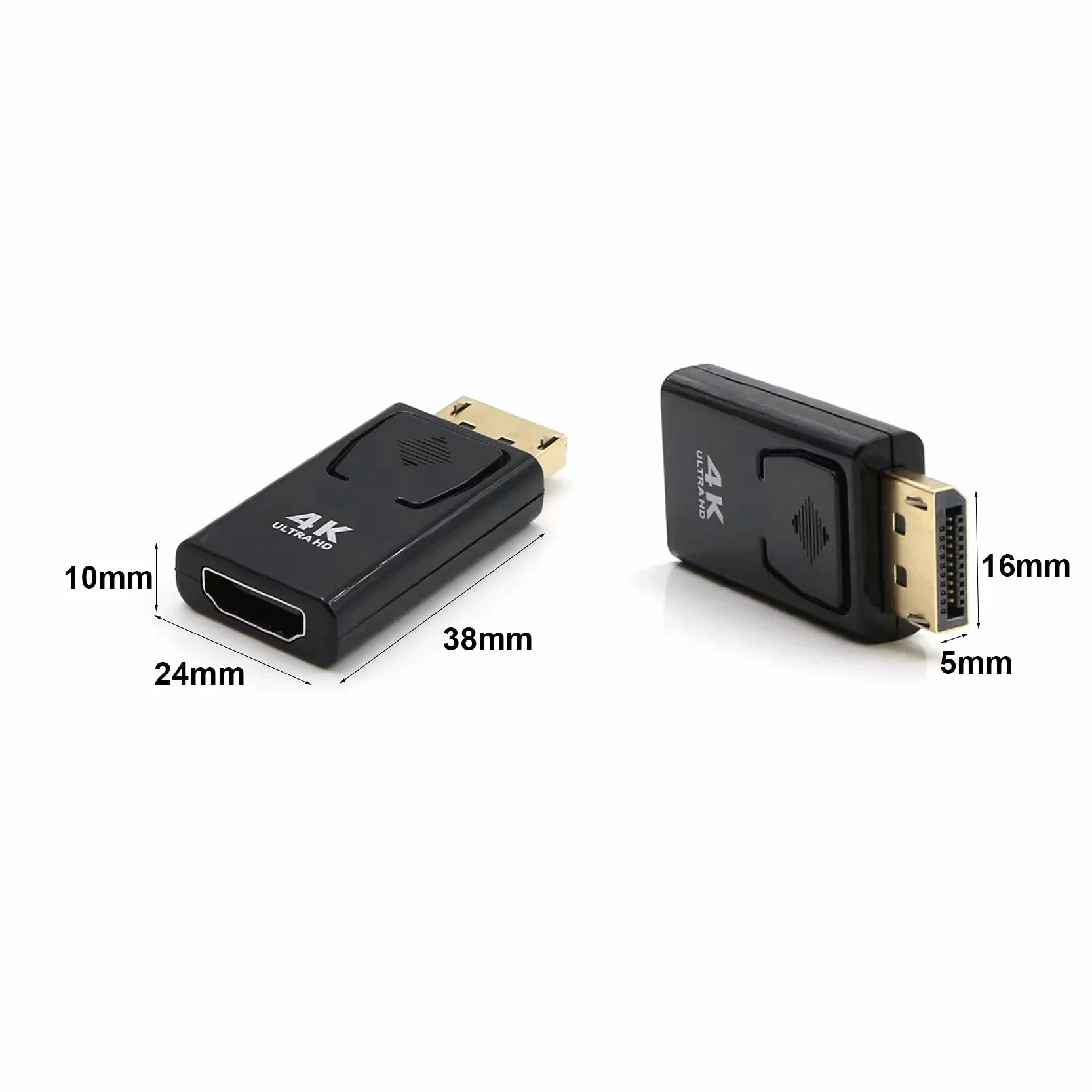 EasyULT Adattatore DisplayPort a HDMI, Risoluzione 4K DP Maschio a HDMI Femmina Convertitore, Supporto Audio 4K 1080P, per HDTV, Monitor, Proiettori, Portatili e Altri(Nero)