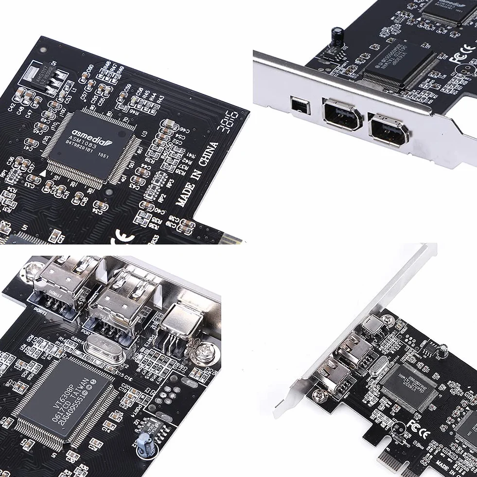 143 Scheda Controller 1394a IEEE 1394, PCI-E PCI Express a Canale Full Duplex da 2,5 GB/s con Cavo Firewire, per 10/8/7/Vista/XP/2000/ME/98SE
