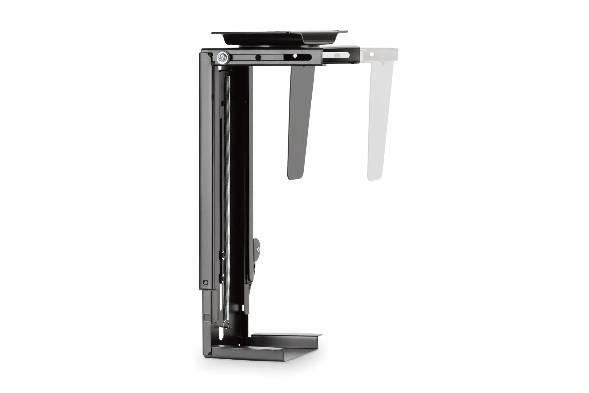 DIGITUS Supporto universale per PC - Per case di computer standard - Montaggio sotto la scrivania - Regolazione continua dell'altezza e della larghezza - Capacità di carico di 10 kg - Nero