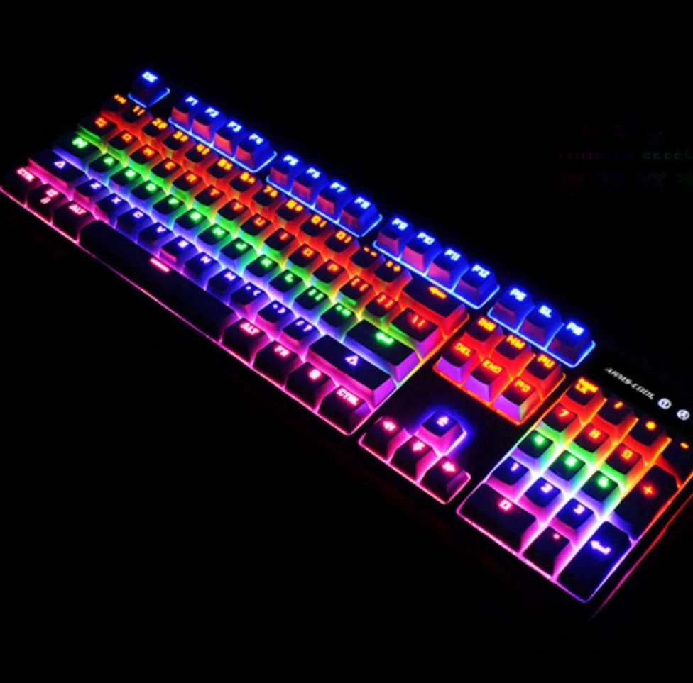 Yanghao Verde Albero Tastiera Meccanica 104 Chiavi RGB LED Backlight USB Wired Gaming Keyboard Polvere e la fuoriuscita Resistente per PC/Ufficio/Gamer