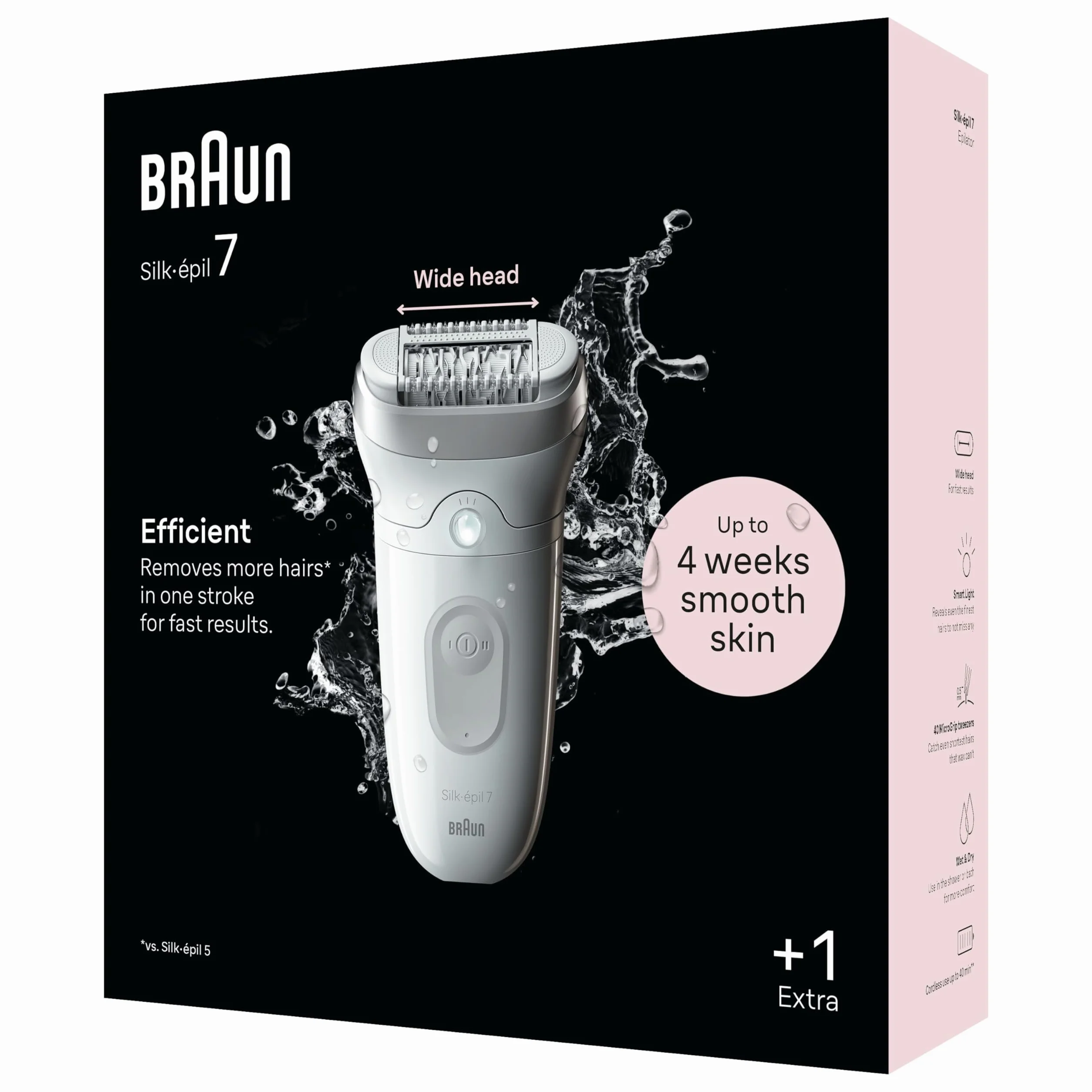 Braun Silk-Épil 7 Epilatore Elettrico Donna Wet & Dry, 7-011, Bianco/Argento