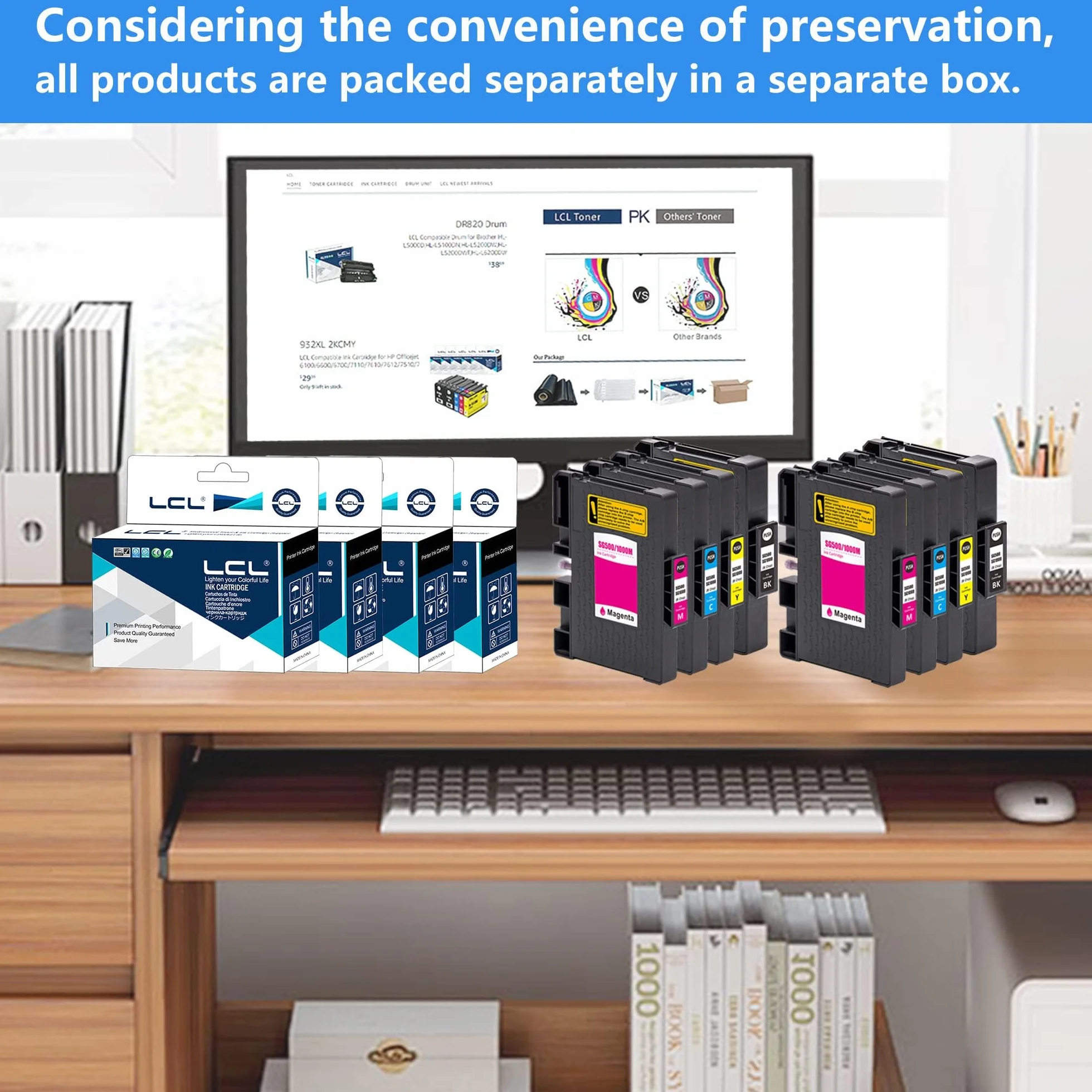 LCL Compatibile Sublimation Ink SG500 SG1000 PRINTAN DINK High Yield Cartucce d'inchiostro (8Pack,2K2C2M2Y) Sostituzione per Sawgrass Virtuoso SG500 SG1000 Sublimation Printer