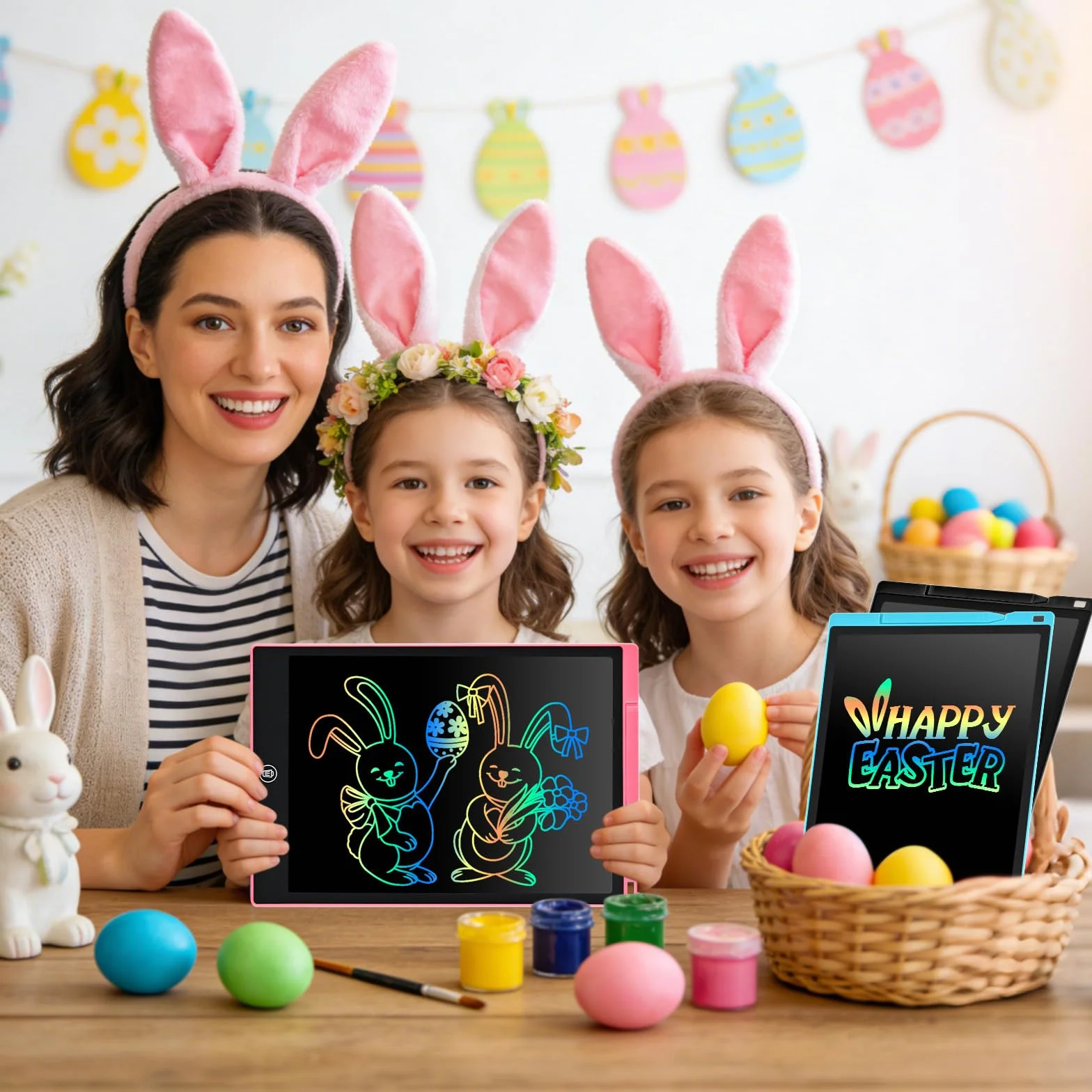 PINKCAT Calendario Avvento 2025 Natale Bambini Giochi Lavagnetta Cancellabile 12 Pollici Tavoletta Grafica LCD
