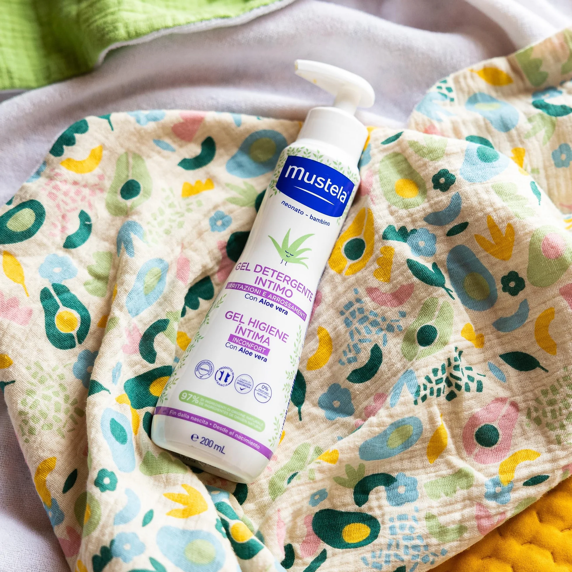 Mustela Gel Igiene Intima Cambio Pannolino 200ml Neonati Bambini 97% Origine Naturale Perseose Avocado BIO