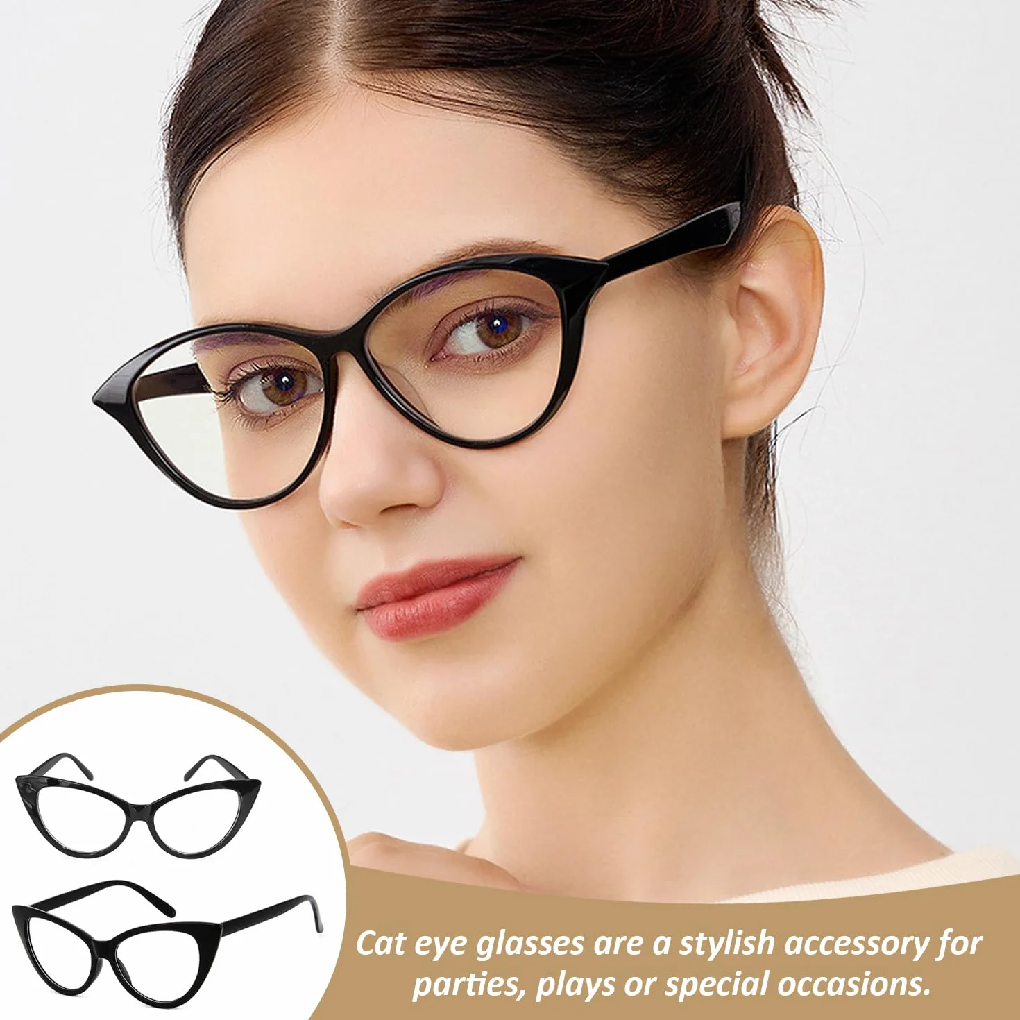 Occhiali da Cat-Eye Grandi e Piccoli Personalizzati Donna Feste