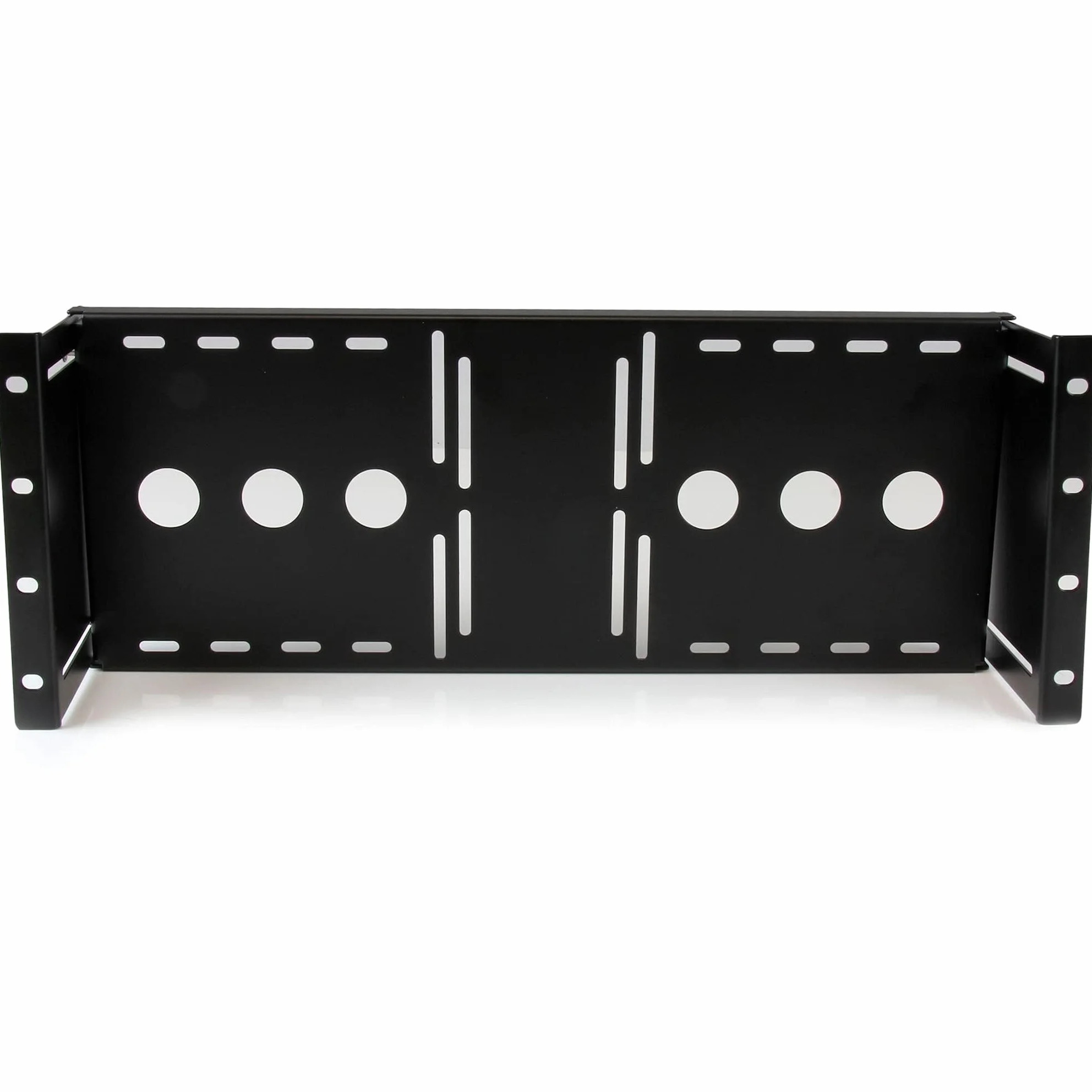StarTech.com Staffa di montaggio 4U per display LCD VESA per armadi rack 19'', Supporto per monitor VESA universale in acciao pressato a freddo, Staffa 4U per server rack (RKLCDBK)