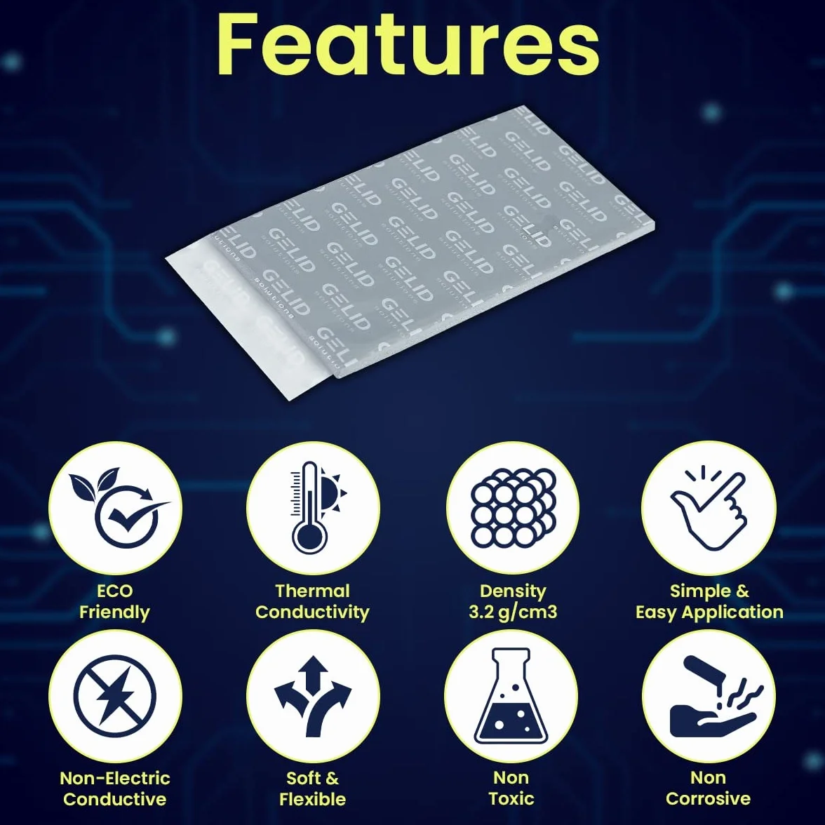 GELID SOLUTIONS GP-Extreme - Pad Termico 80x40x1.0mm. Eccellente Conduzione del Calore, Riempitivo Ideale. Conducibilità Termica di Facile Installazione 12W